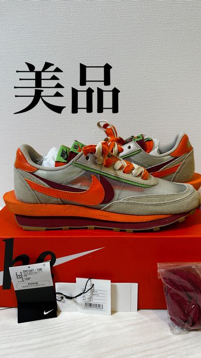 CLOT × Sacai × Nike LD Waffle "Orange Blaze"