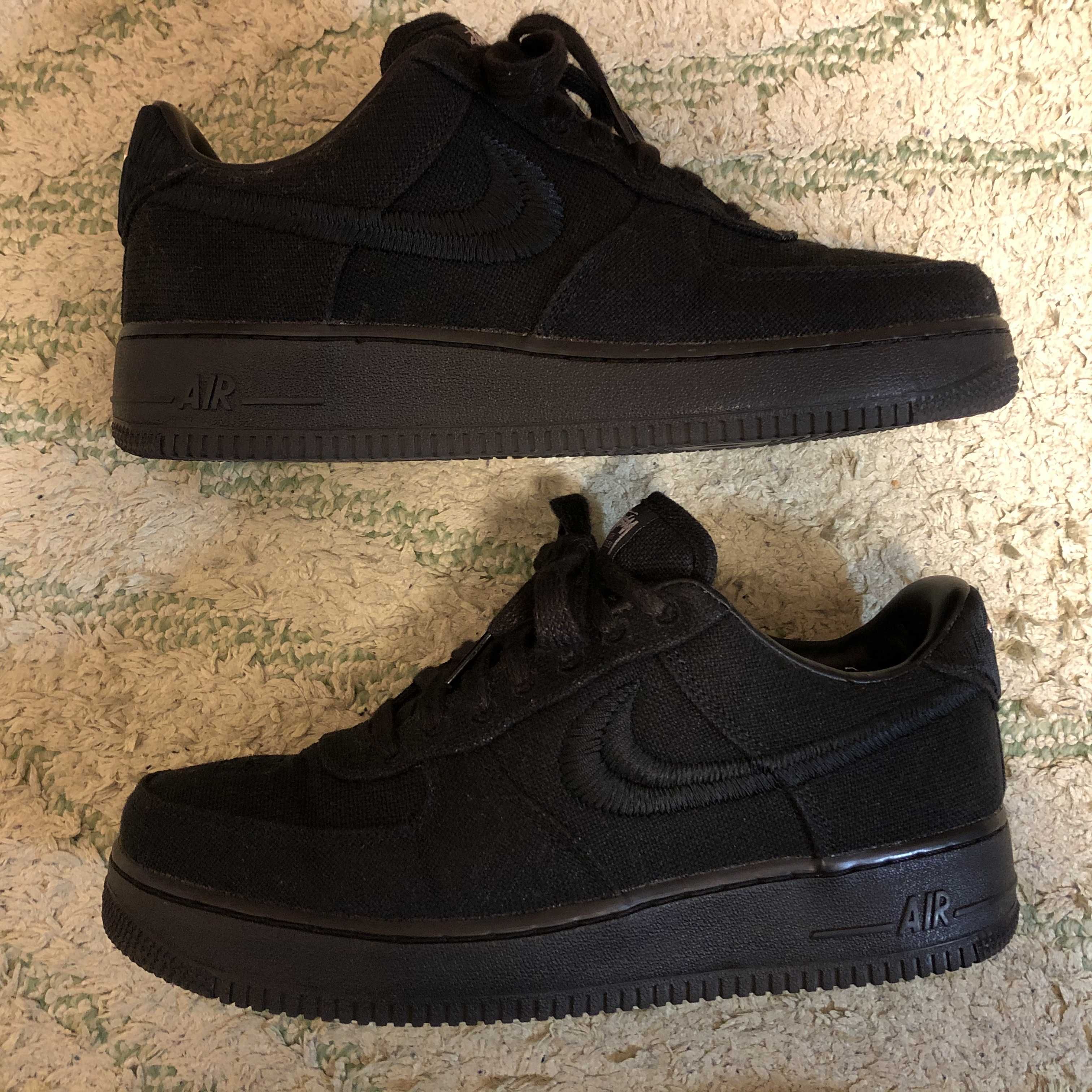 Stussy × Nike Air Force 1 Low "Triple Black"