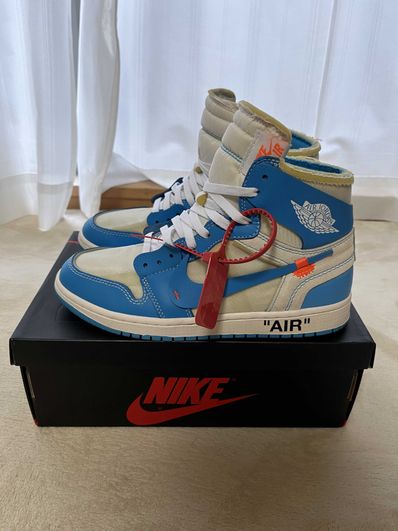 Off-White × Nike Air Jordan 1 High UNC "White/Dark Powder Blue"