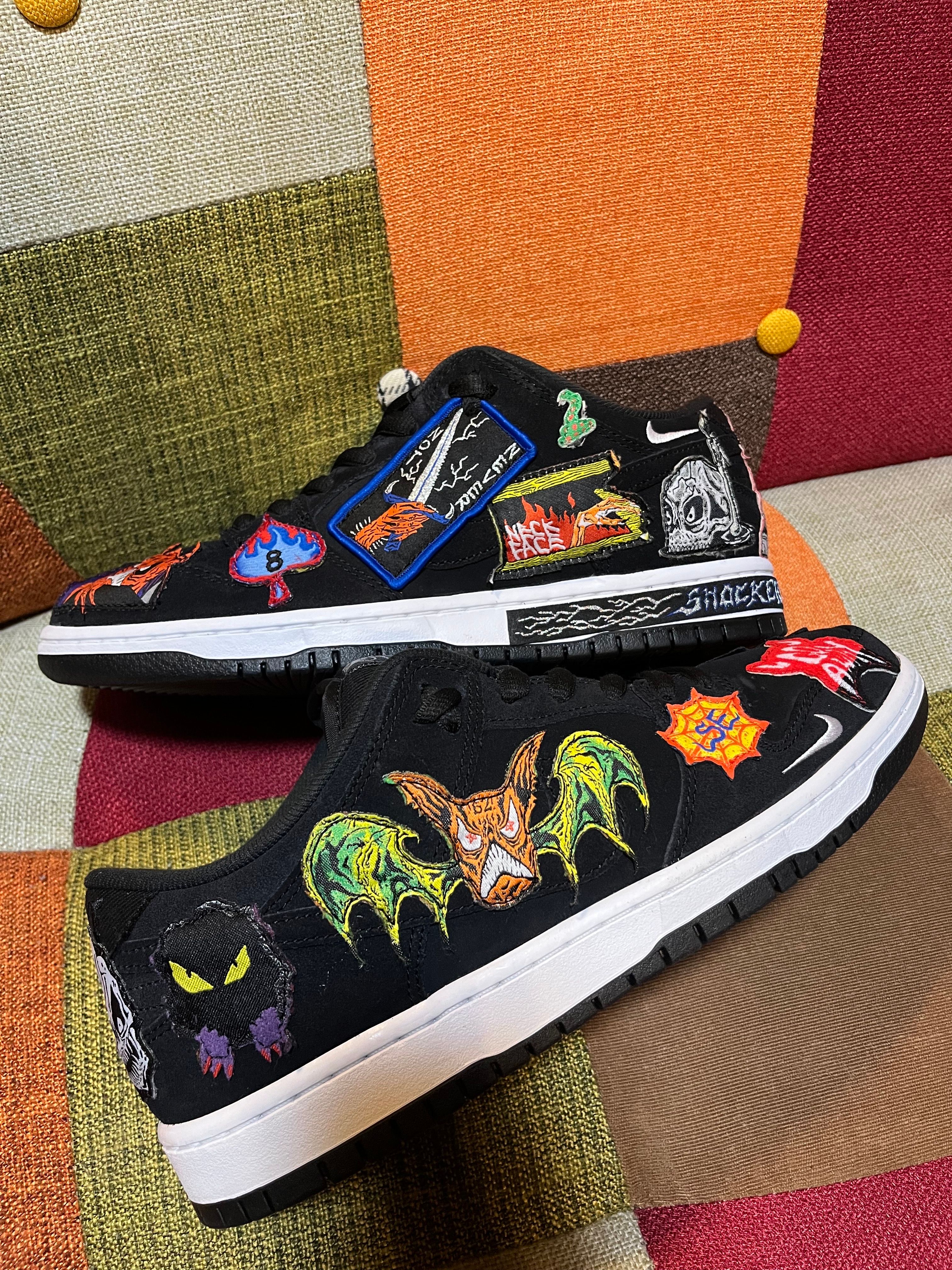 Neck face × Nike SB Dunk Low "Black/White/Multi Color"