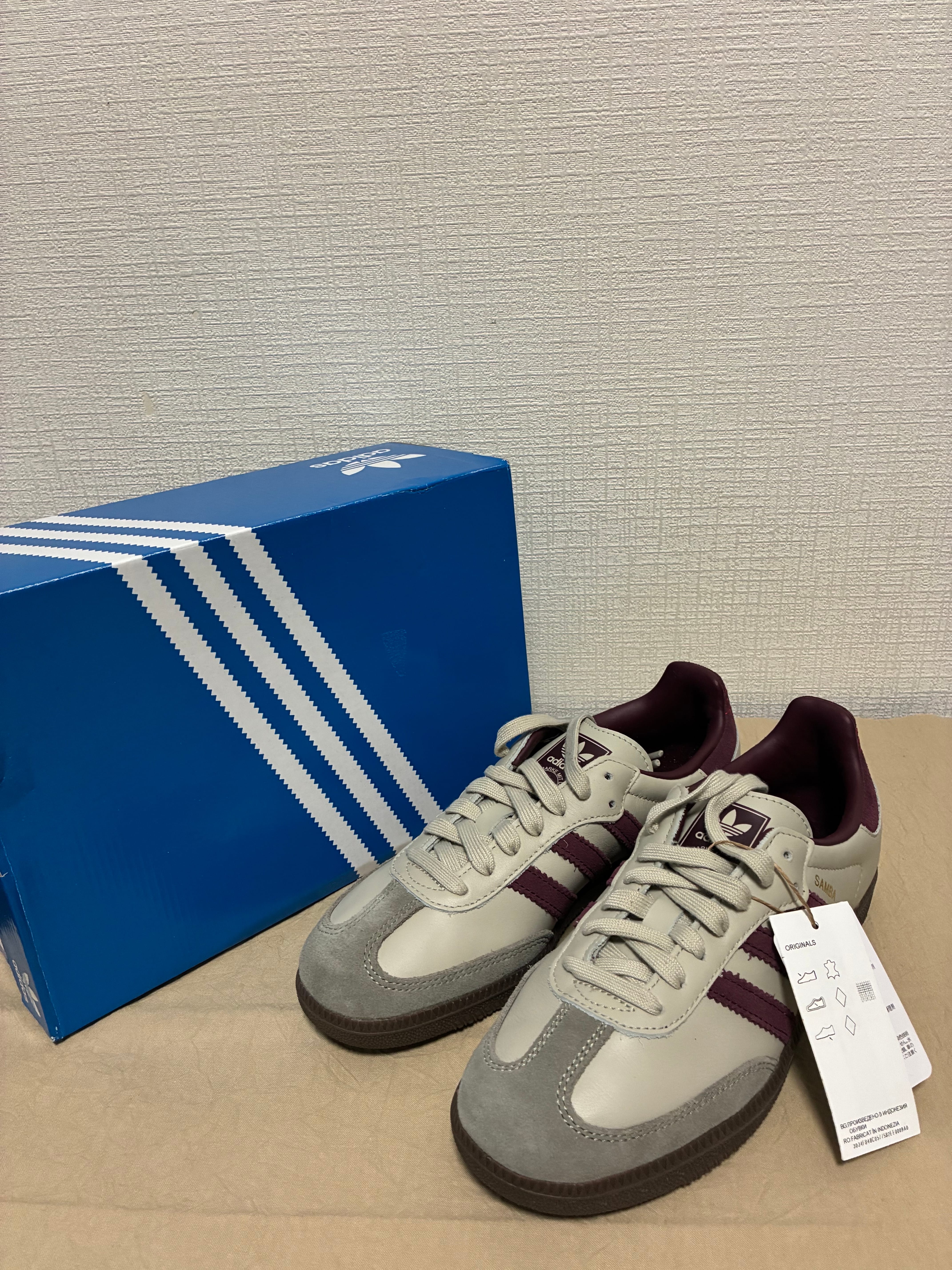 adidas Samba OG "Putty Grey/Maroon/Gold Metallic"