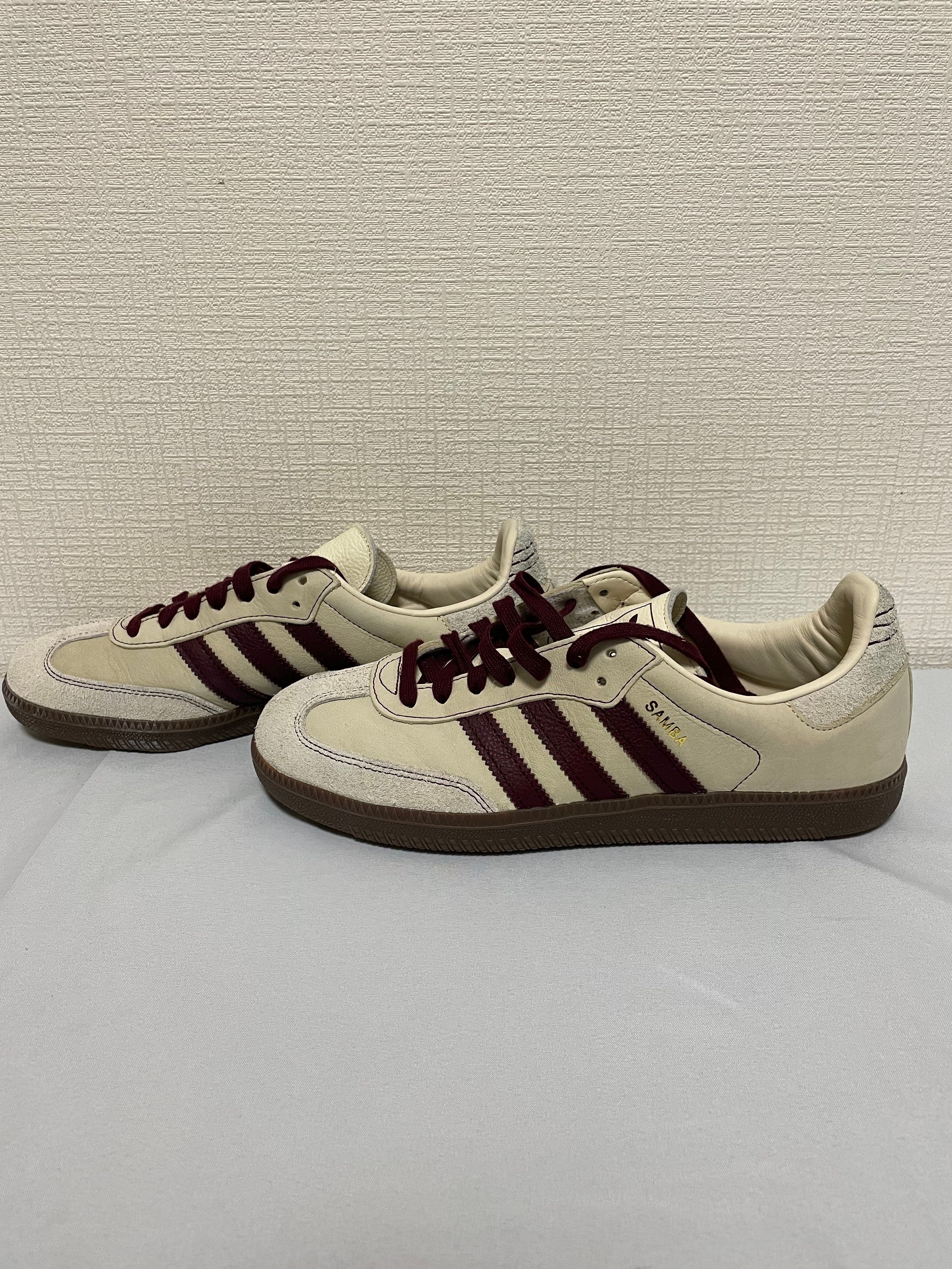 adidas Women's Samba OG "Wonder White/Maroon/Putty Grey"