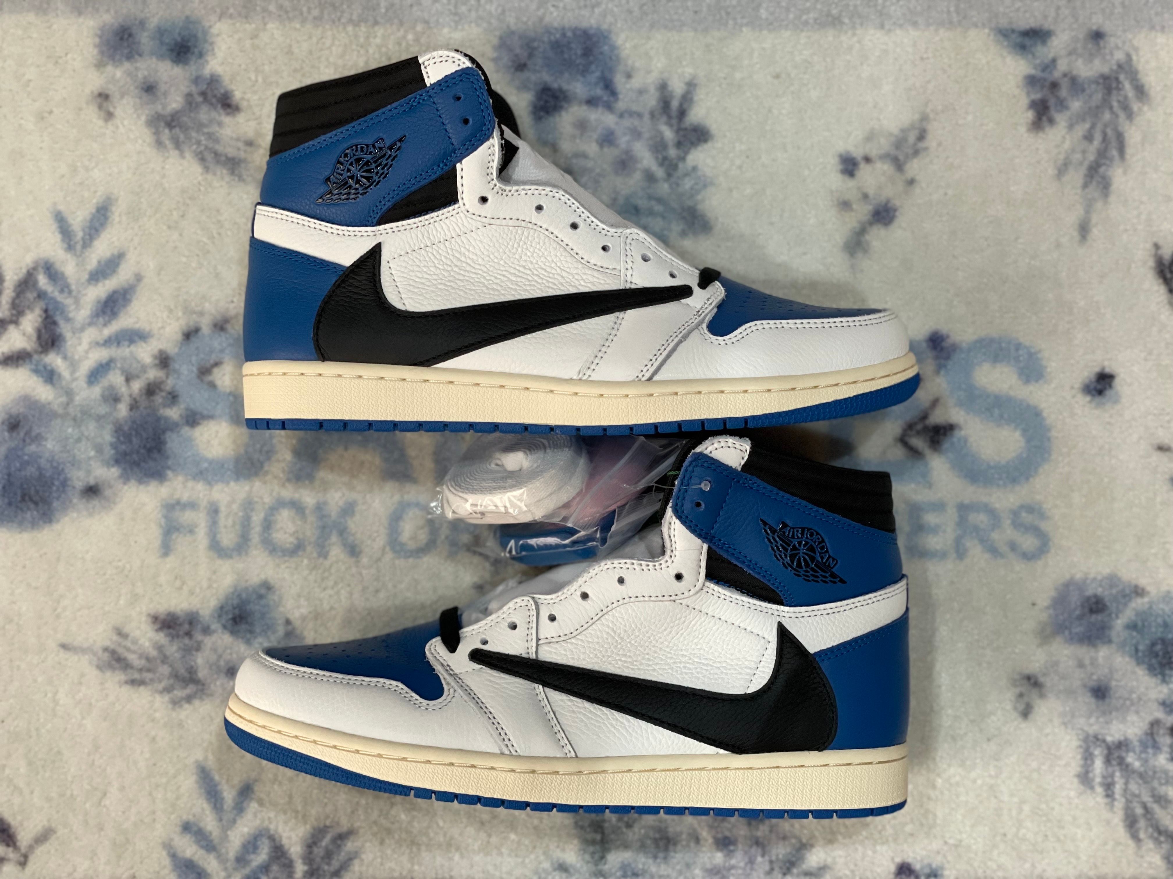 Travis Scott × fragment design × Nike Air Jordan 1 Retro High OG SP "Military Blue"