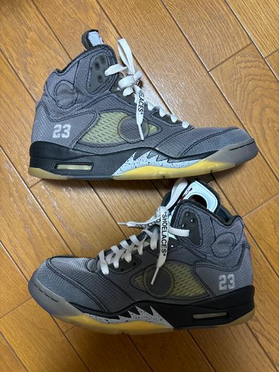 Off-White × Nike Air Jordan 5 "Black/Muslin/Fire Red"