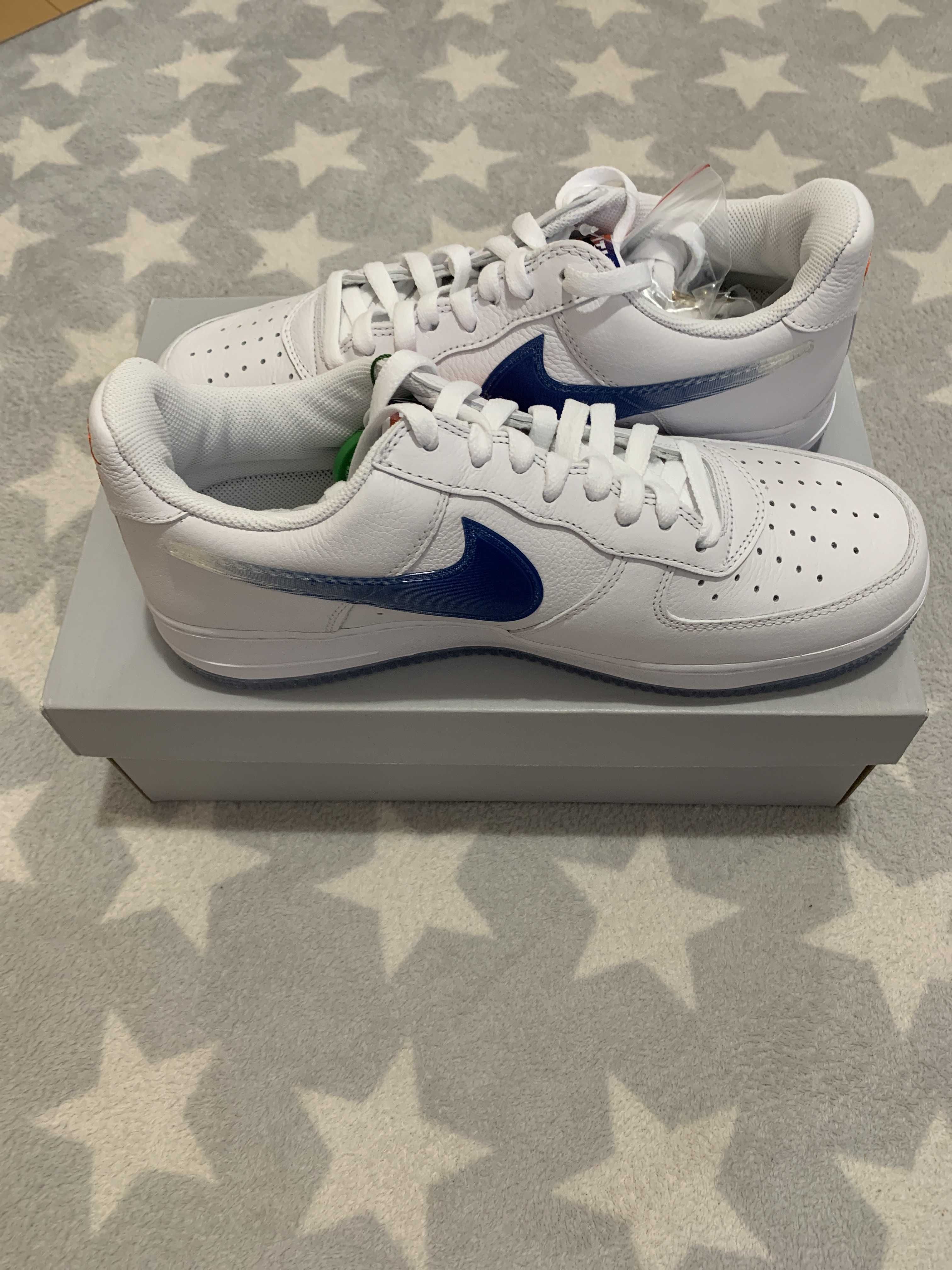 KITH × Nike Air Force 1 Low "White/Rush Blue/White/Brilliant Orange"