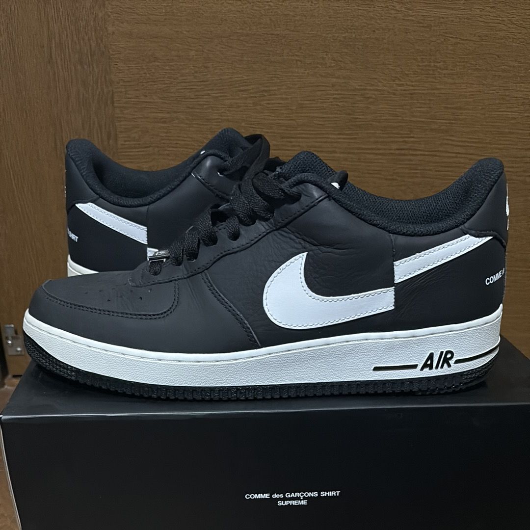 Supreme × COMME des GARCONS SHIRT × Nike Air Force 1 Low "Black/White" (2018)