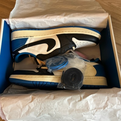 Travis Scott × fragment design × Nike Air Jordan 1 Low OG SP "Military Blue"