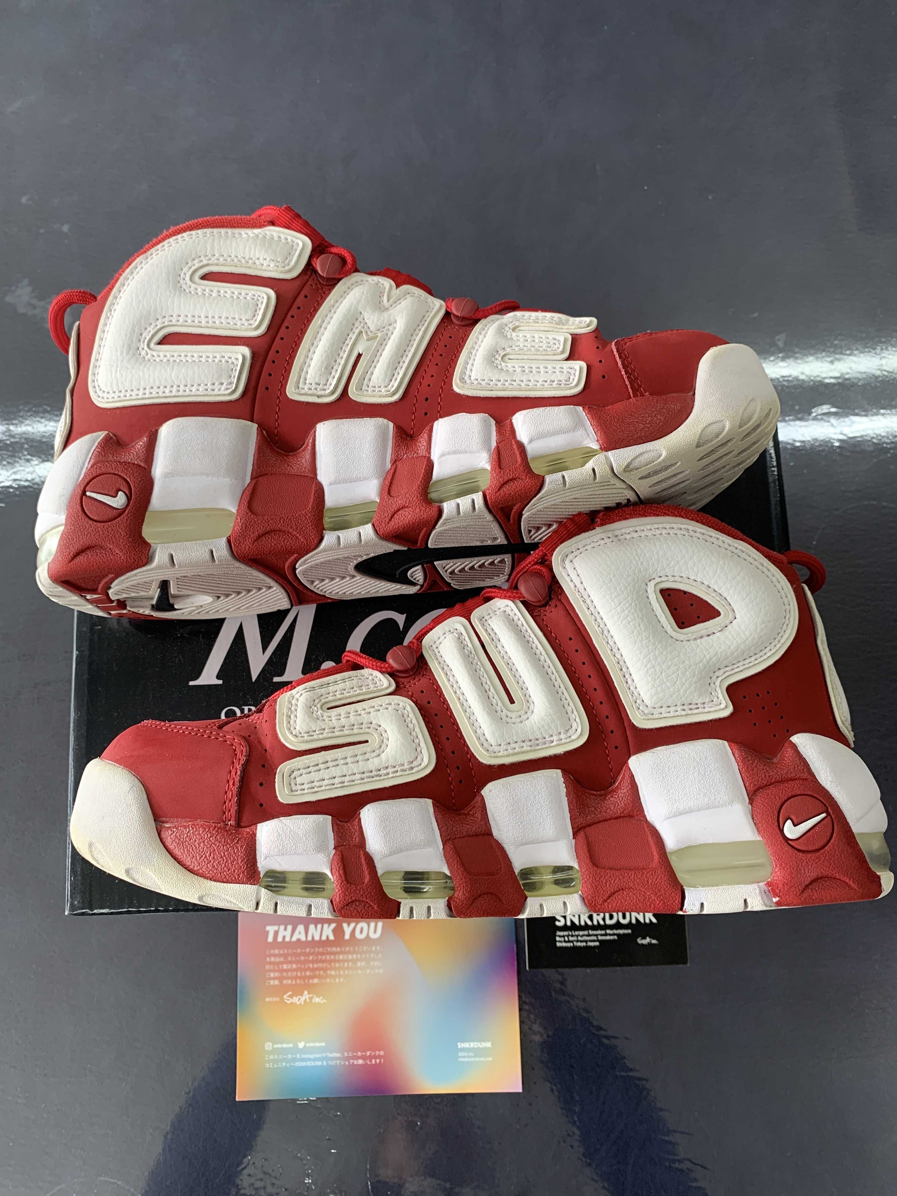 Supreme × Nike Air More Uptempo "White/Red"