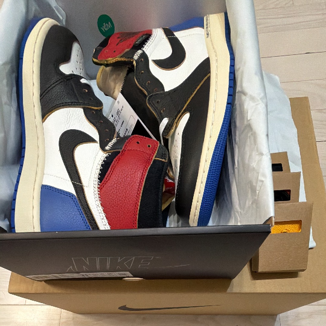 fragment design × UNION × Nike Air Jordan 1 High OG "Black/Varsity Red"