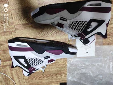Paris Saint Germain ×Nike Air Jordan 4 Retro "White/Bordeaux/Neutral Gray"