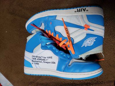 Off-White × Nike Air Jordan 1 High UNC "White/Dark Powder Blue"