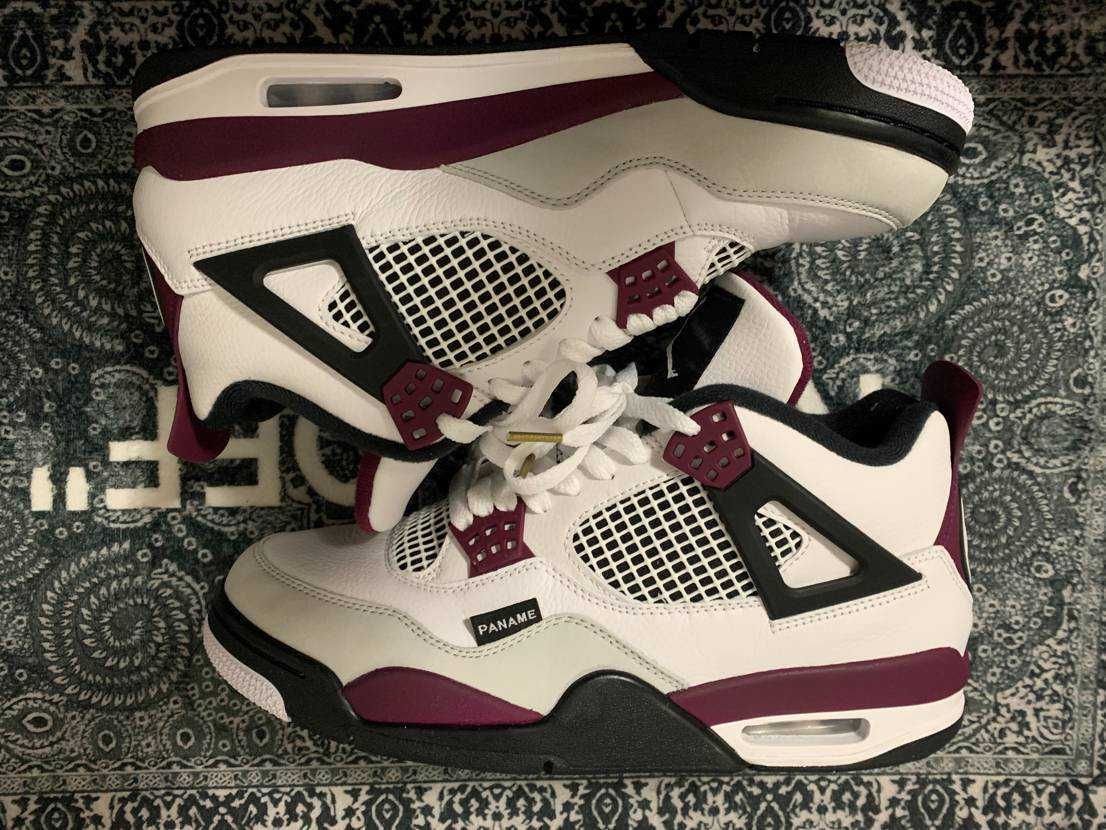 Paris Saint Germain ×Nike Air Jordan 4 Retro "White/Bordeaux/Neutral Gray"