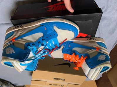 Off-White × Nike Air Jordan 1 High UNC "White/Dark Powder Blue"