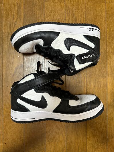 Stussy × Nike Air Force 1 Mid "Black and Light Bone"