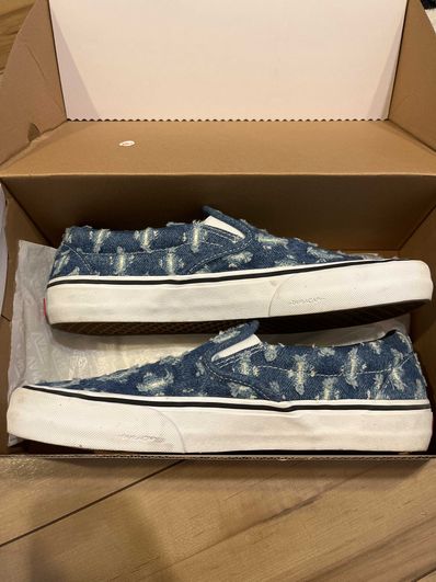 Supreme × Vans Slip-On Hole Punch Denim