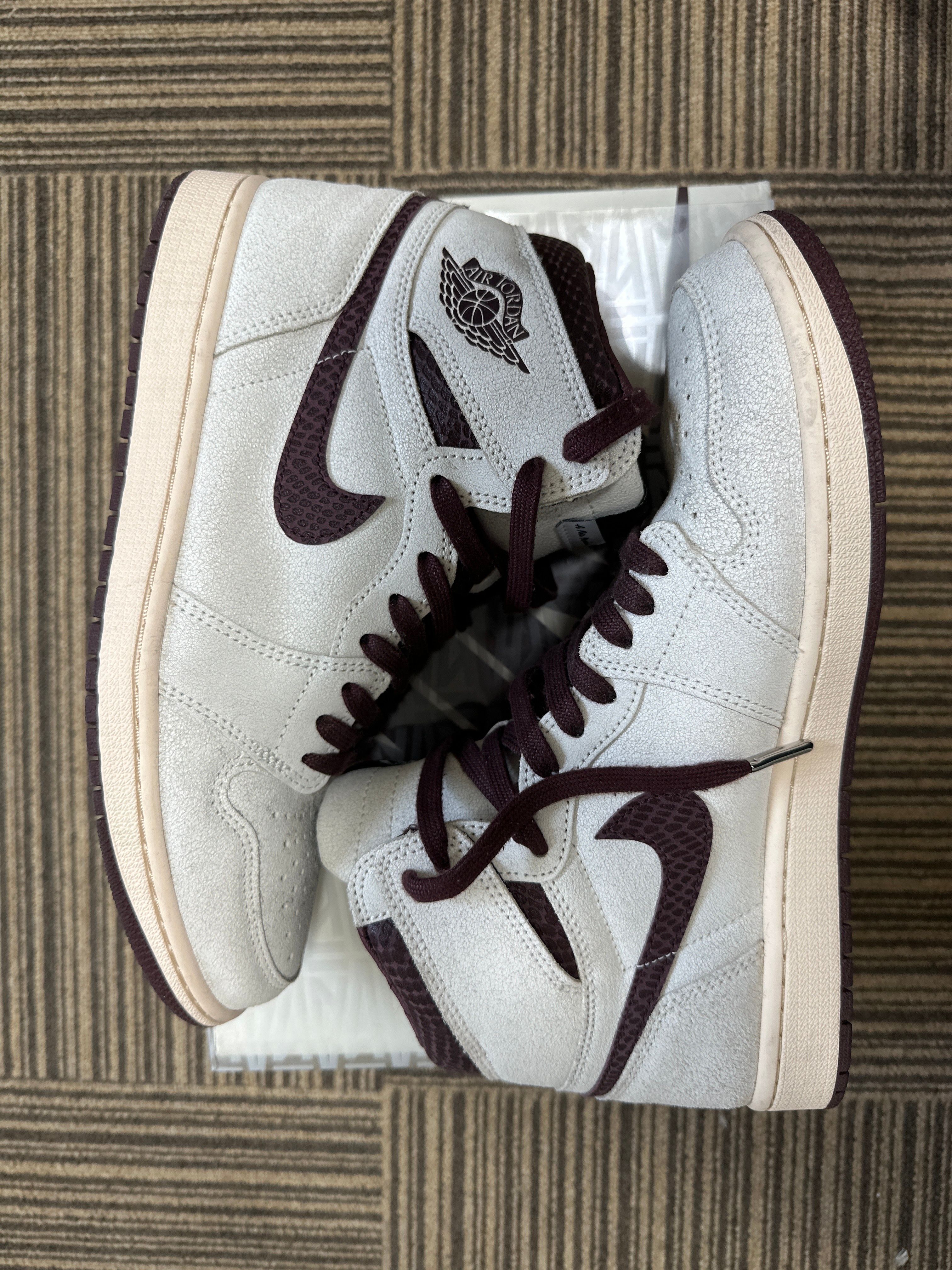 A Ma Maniere × Nike Air Jordan 1 Retro High OG "Sail and Burgundy"