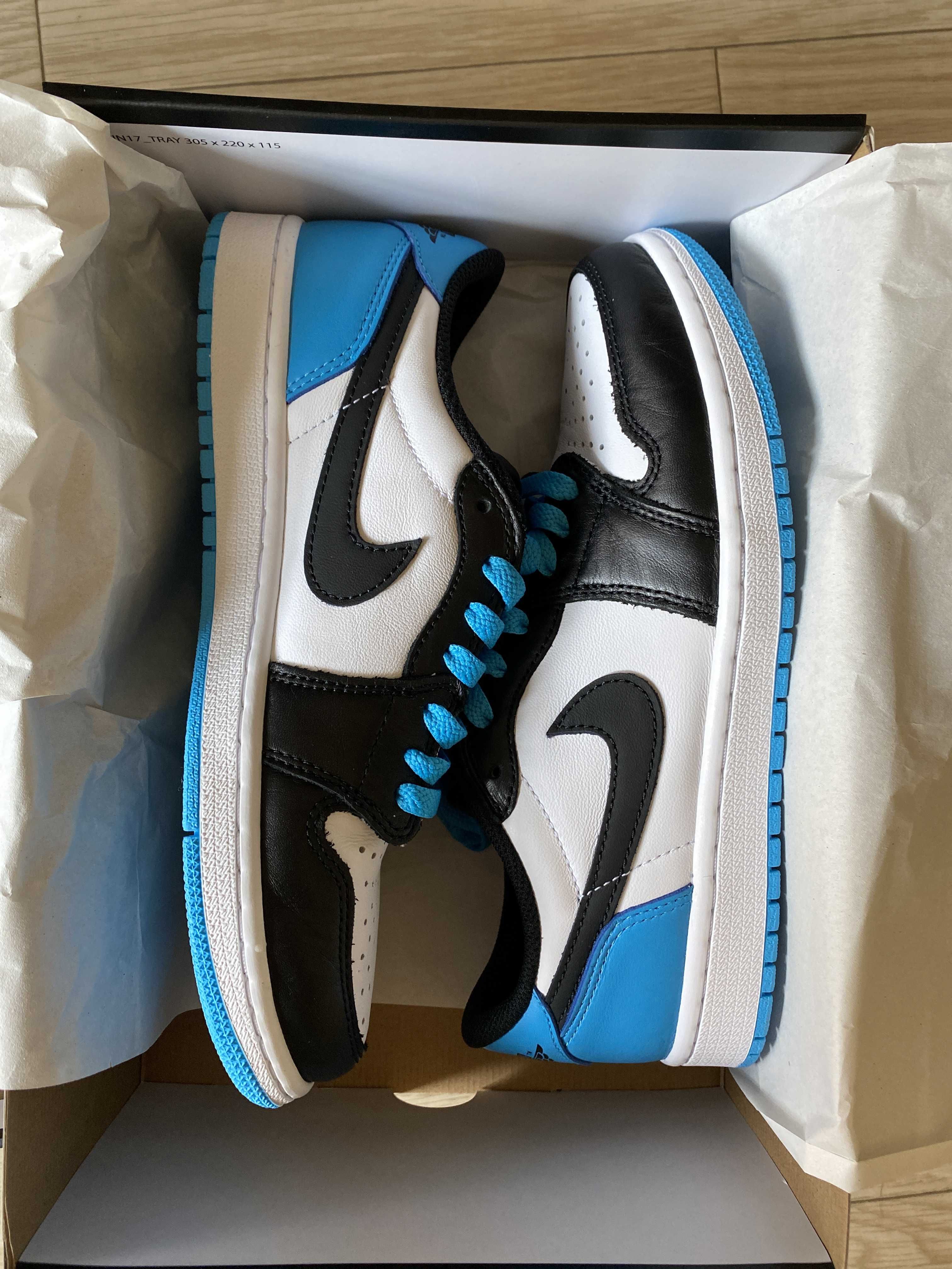 Nike Air Jordan 1 Low OG "Black and Dark Powder Blue/UNC"