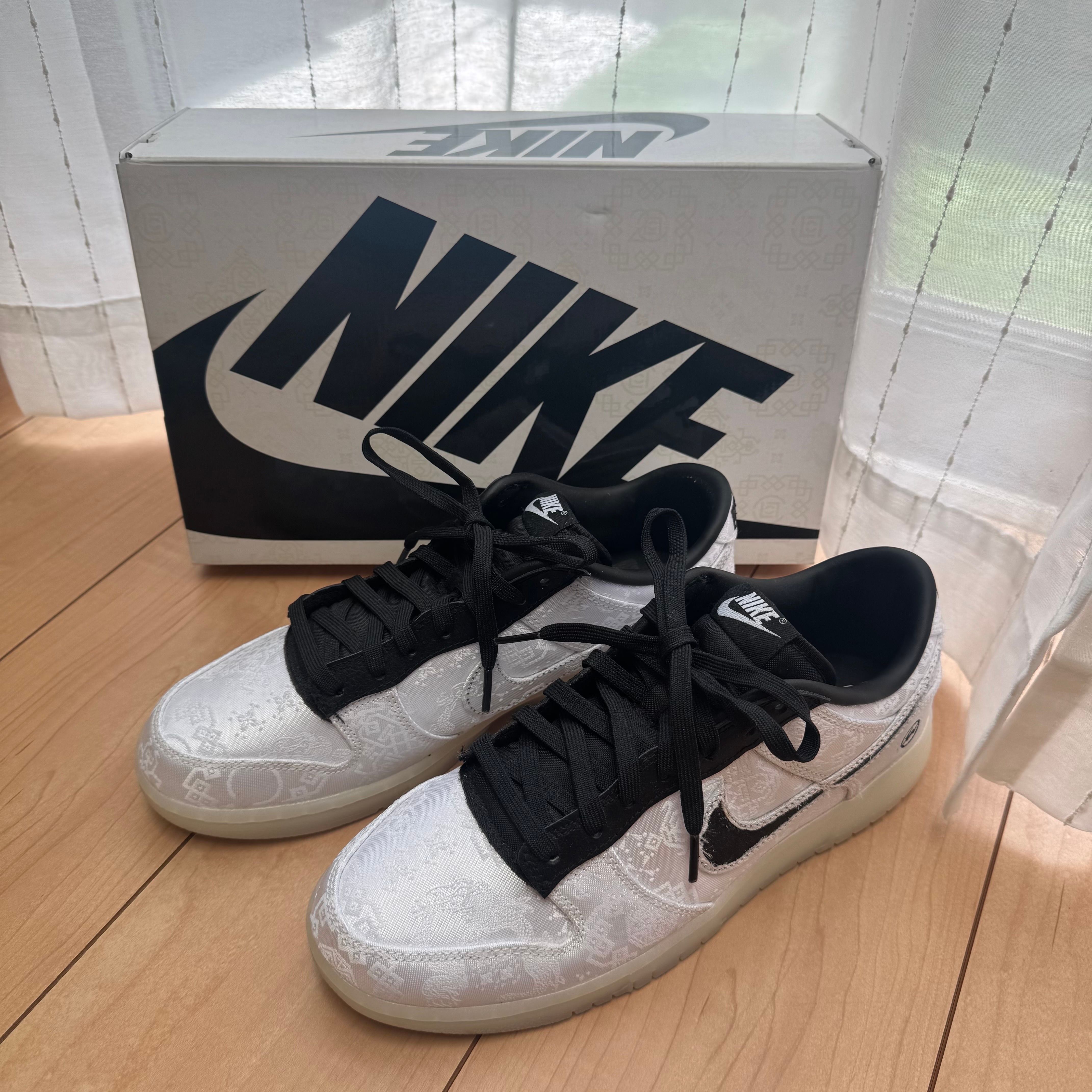 CLOT × Fragment × Nike Dunk Low "Black and White"