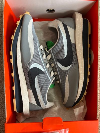 CLOT × Sacai × Nike LD Waffle "Grey Obsidian/Cool Grey"