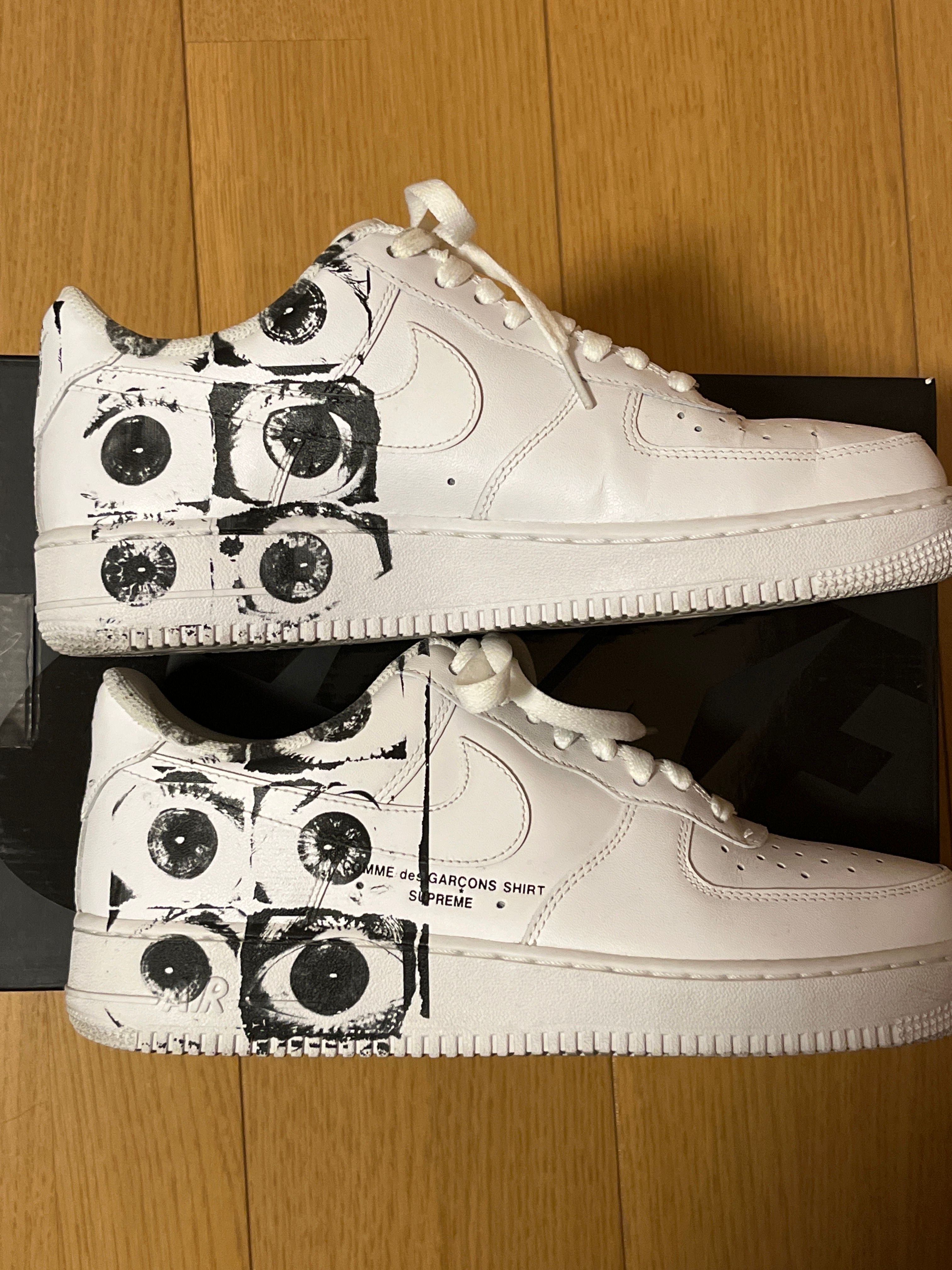 Supreme × COMME des GARCONS SHIRT × Nike Air Force 1 Low "White"
