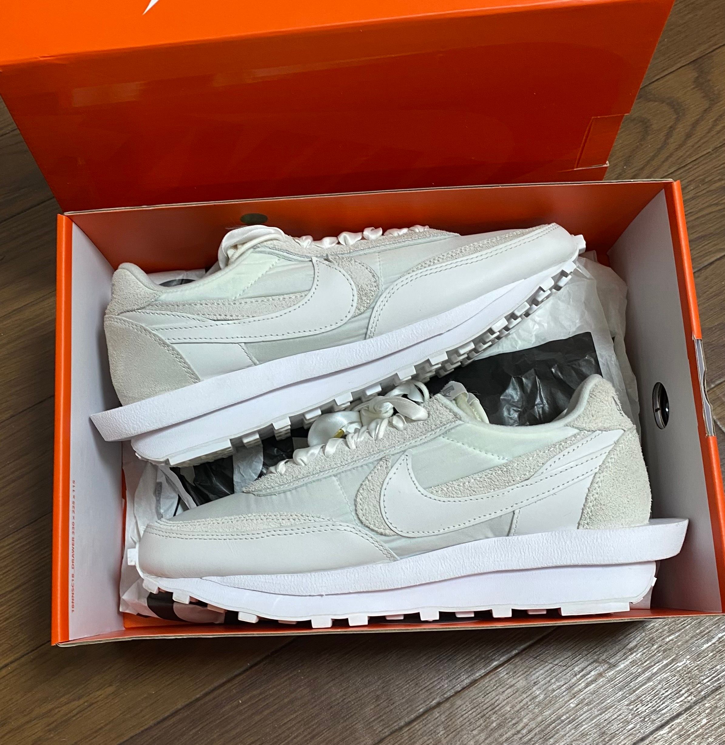 sacai × Nike LDV Waffle "Triple White"