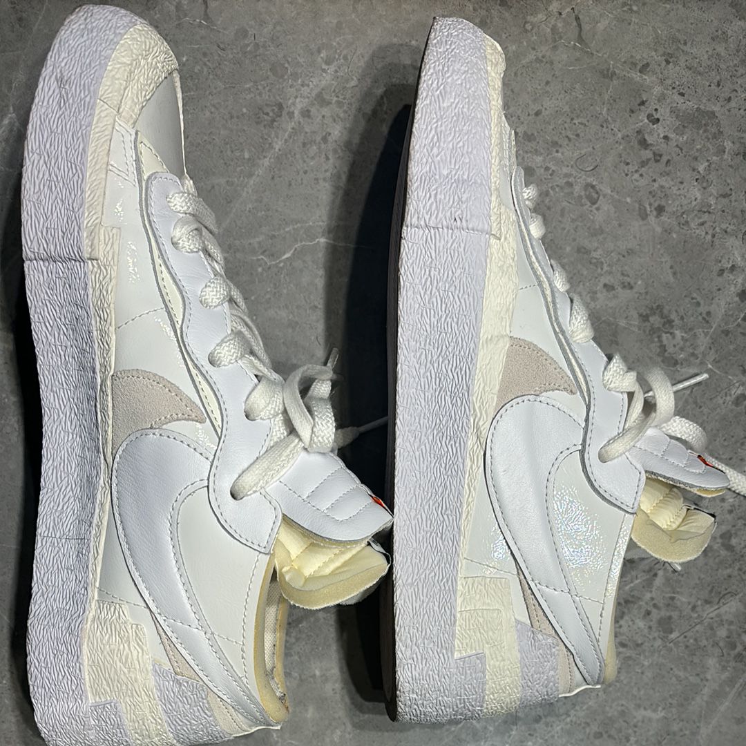 sacai × Nike Blazer Low "White Patent Leather"