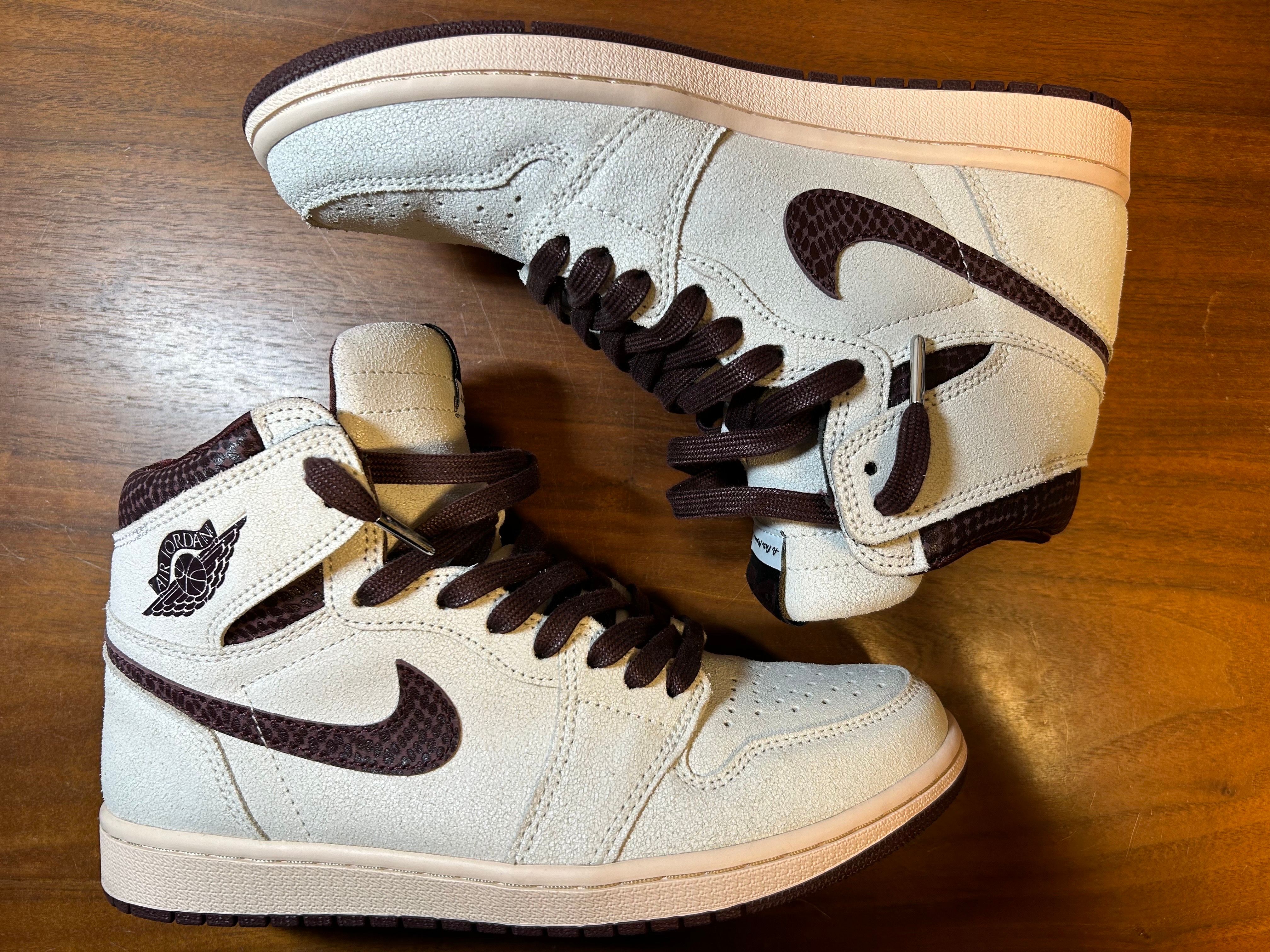 A Ma Maniere × Nike Air Jordan 1 Retro High OG "Sail and Burgundy"