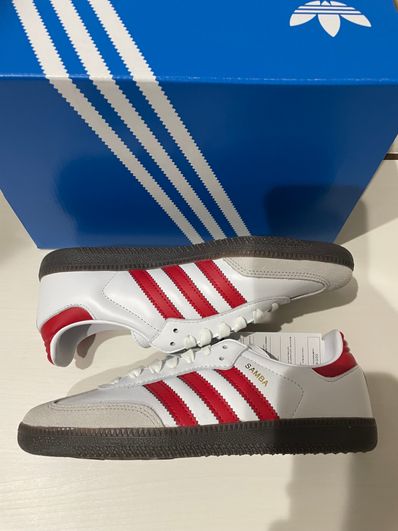 Pharrell Williams × adidas Samba Humanrace "White/Better Scarlet"