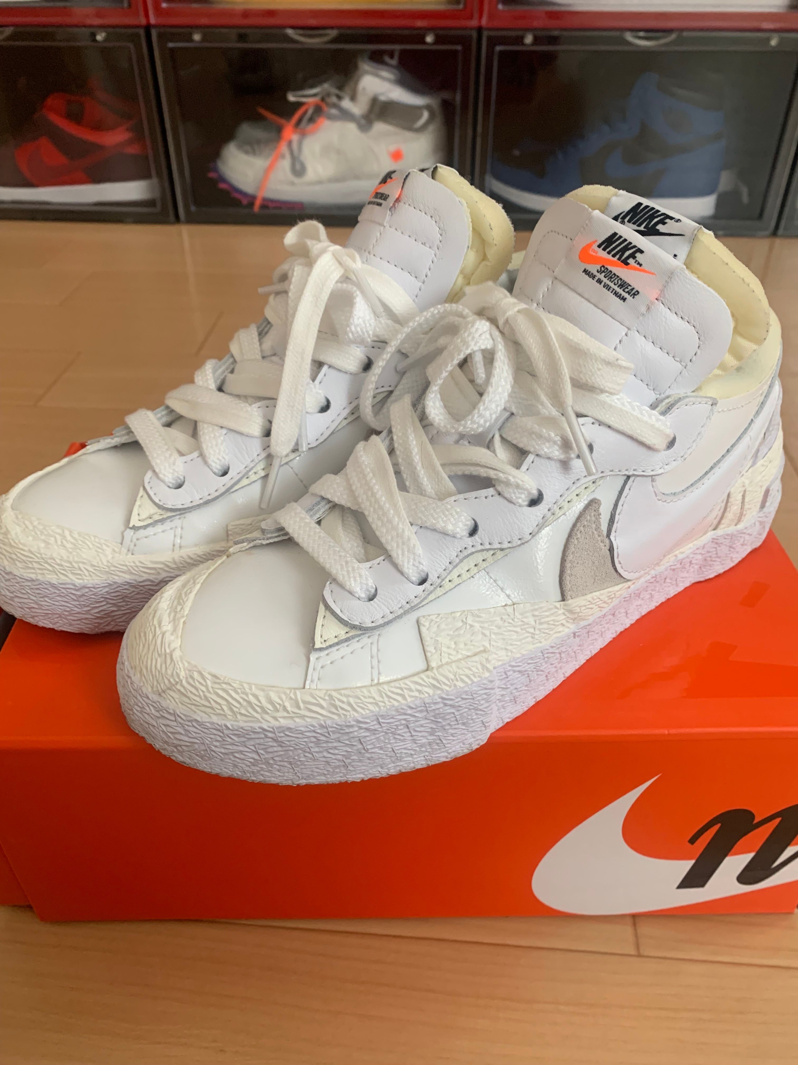 sacai × Nike Blazer Low "White Patent Leather"