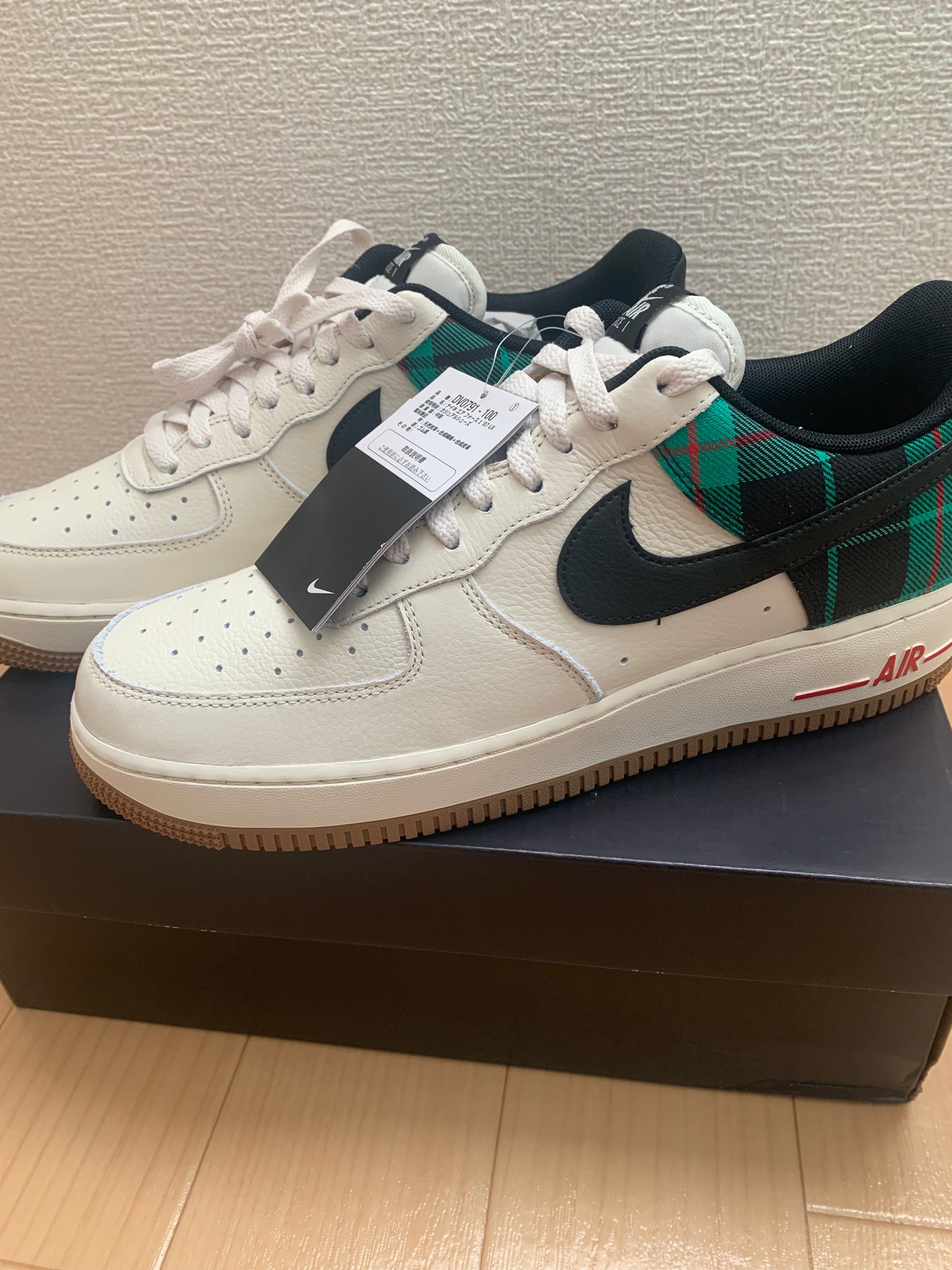 Nike Air Force 1 Low Plaid "Pale Ivory/Black/Stadium Green"