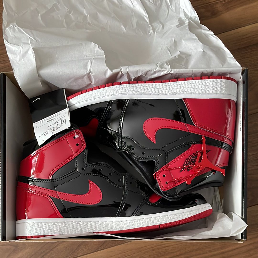 中古　ナイキ エアジョーダン1 ハイ OG \"パテント ブレッド\" 楽天市場】NIKE AIR JORDAN 1 RETRO HIGH OG 