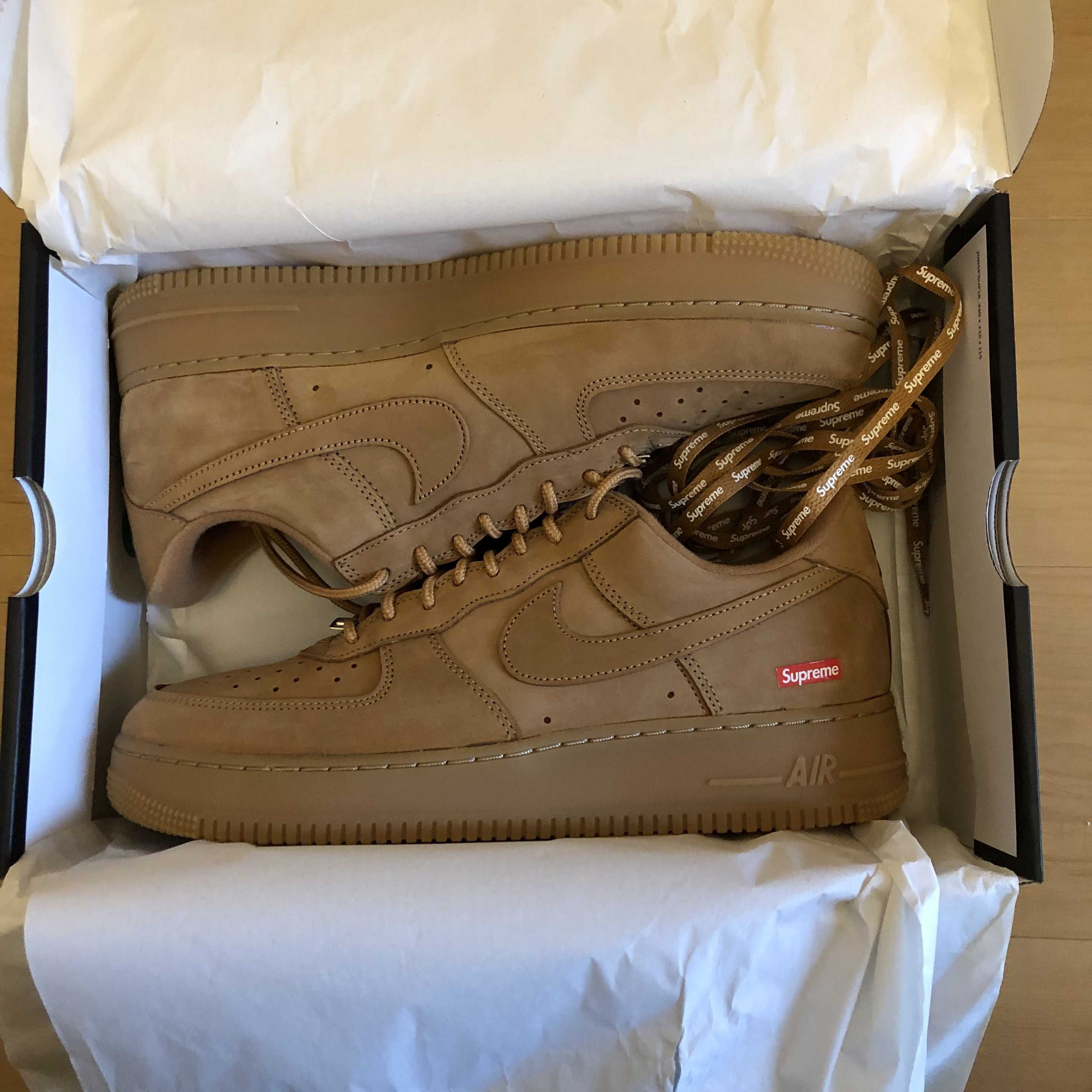Supreme × Nike Air Force 1 Low "Flax/Wheat"
