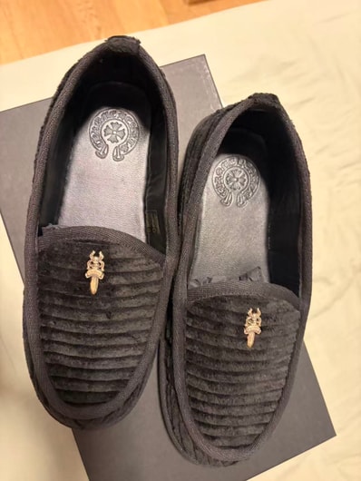 Chrome Hearts Slip-On CH Plus Haraco Sneakers with Leather Patch Dagger "Black"
