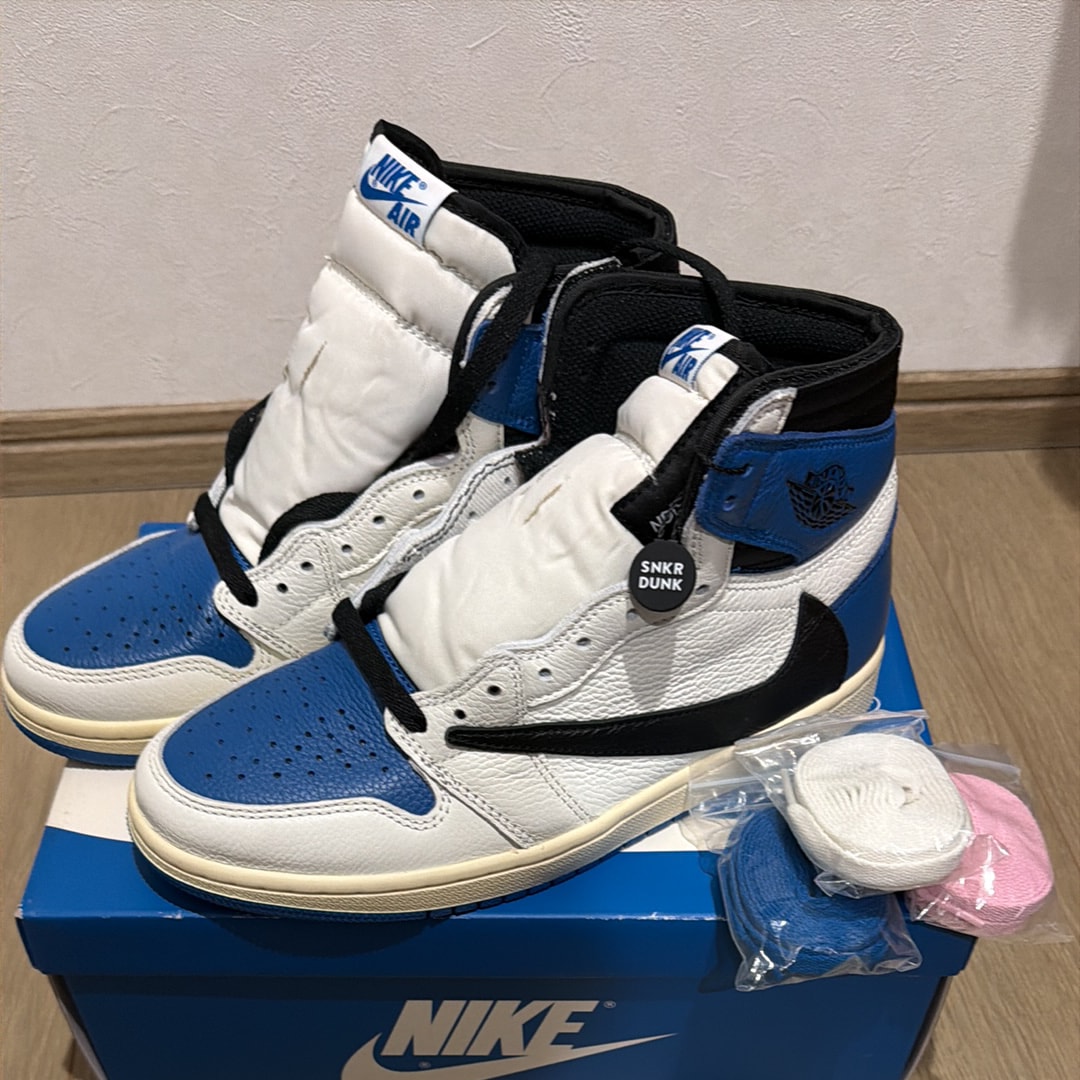 Travis Scott × fragment design × Nike Air Jordan 1 Retro High OG SP "Military Blue"