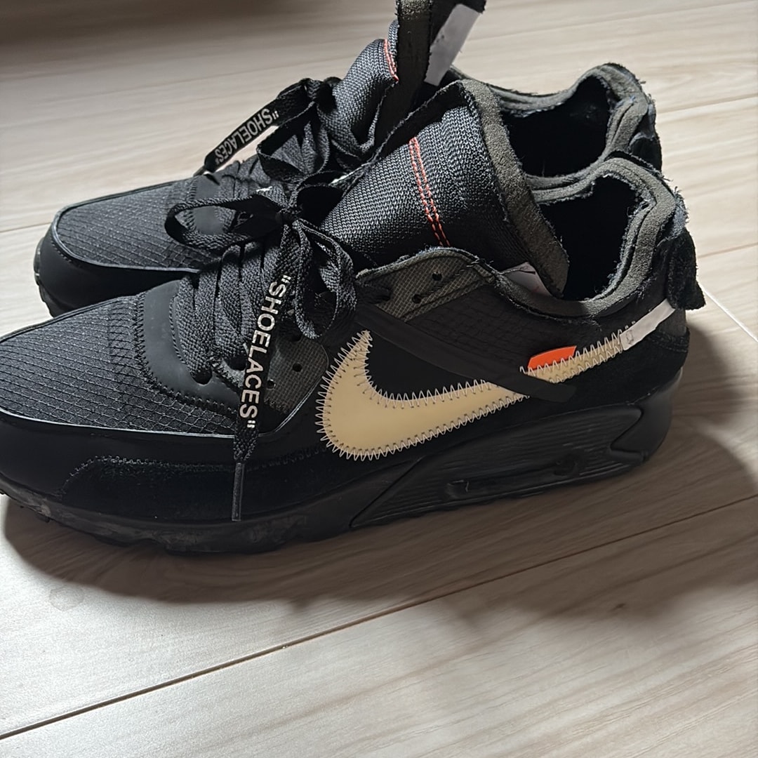 Off-White × Nike Air Max 90 "Black/Black-Cone-White"