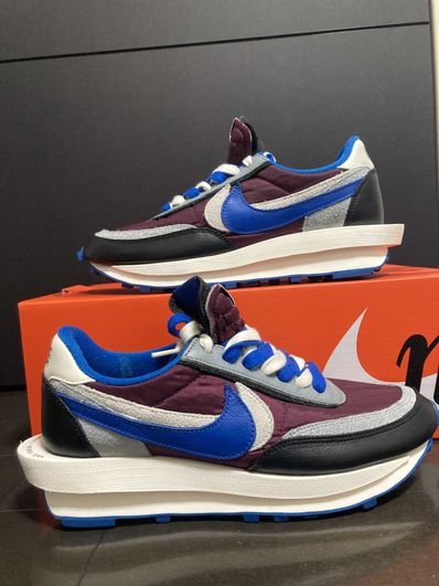 UNDERCOVER × sacai × Nike LD Waffle "Night Maroon/Pale Ivory-Ground Grey-Team Royal"