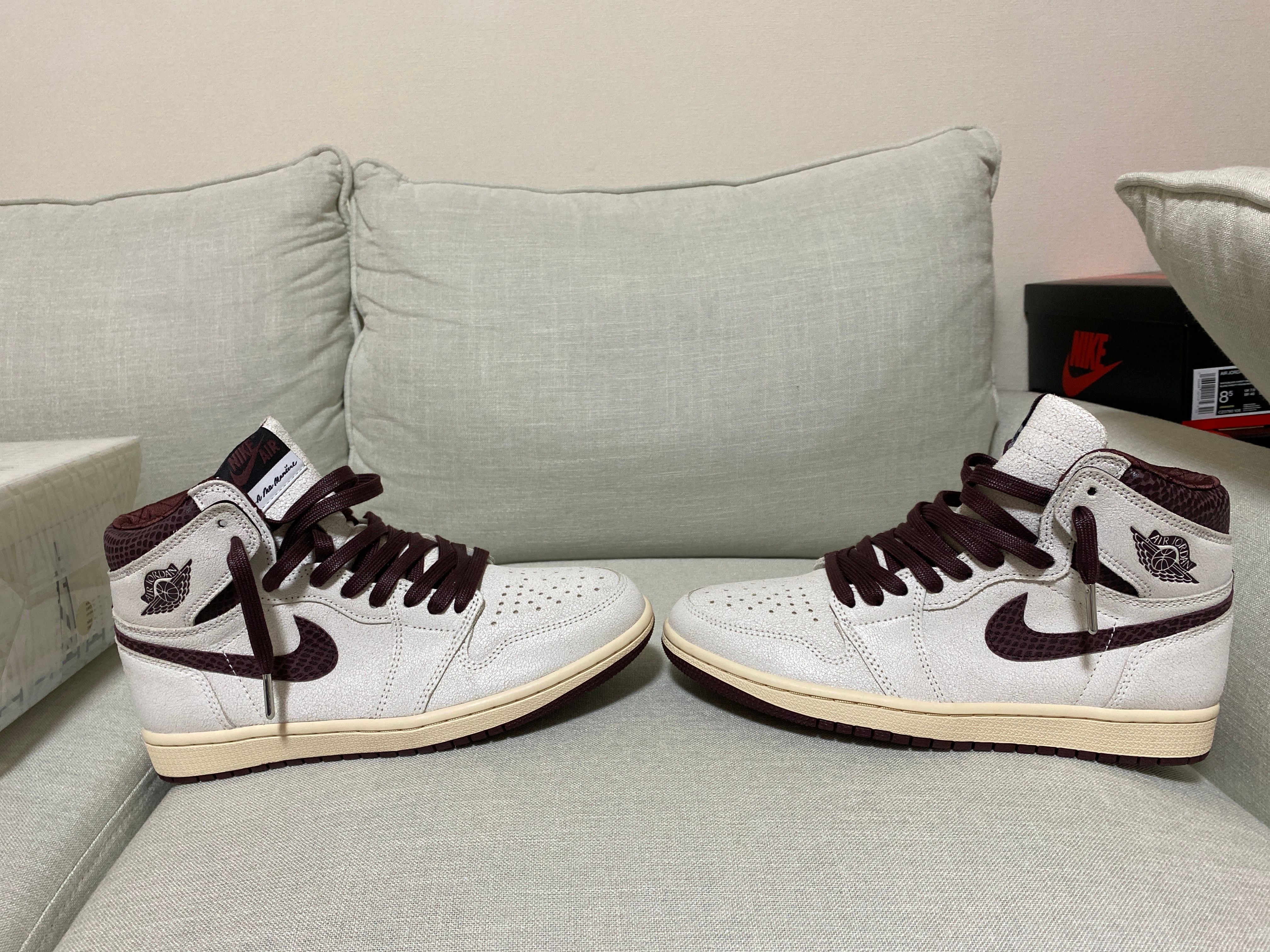 A Ma Maniere × Nike Air Jordan 1 Retro High OG "Sail and Burgundy"