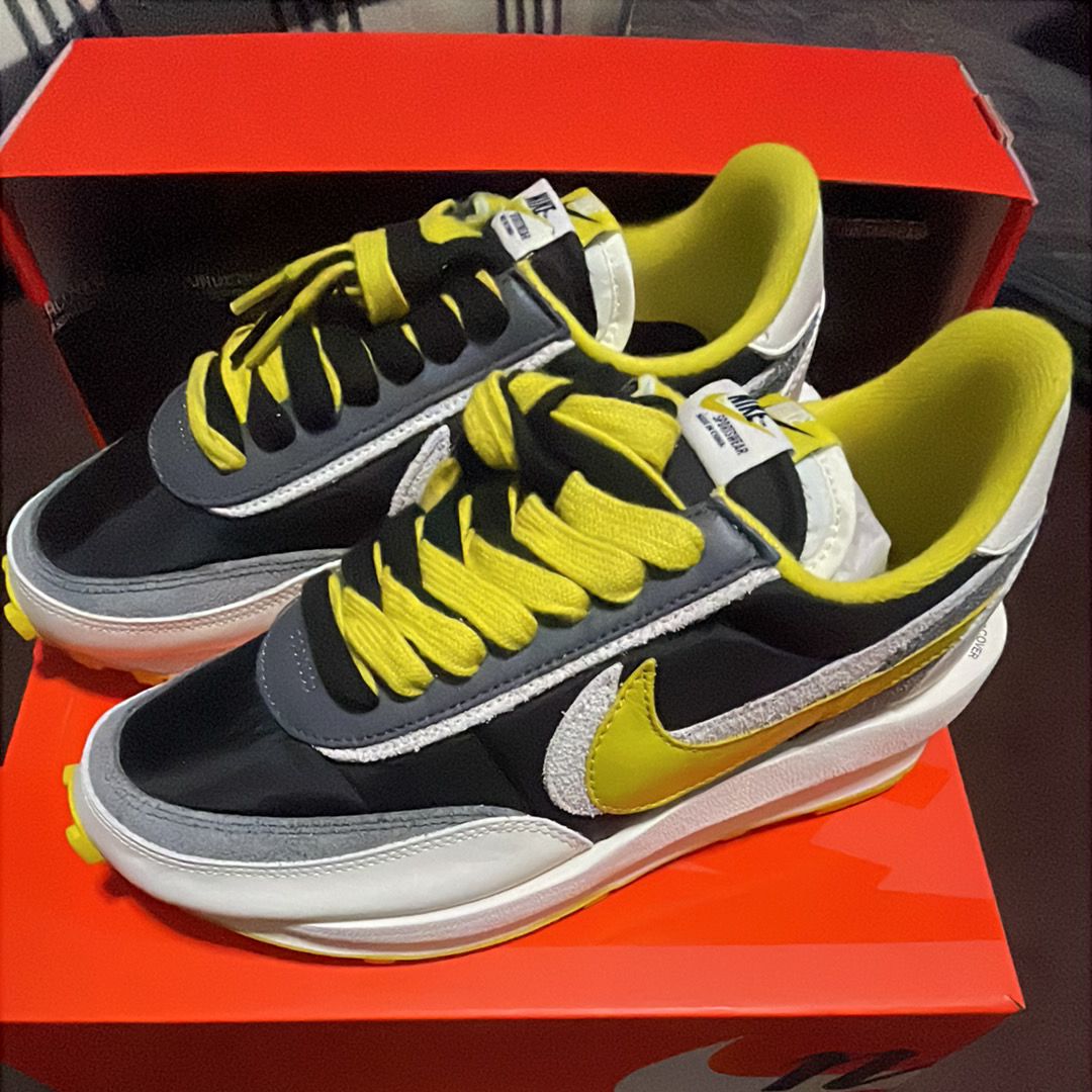 UNDERCOVER × sacai × Nike LD Waffle "Black/Sail-Dark Grey-Bright Citron"