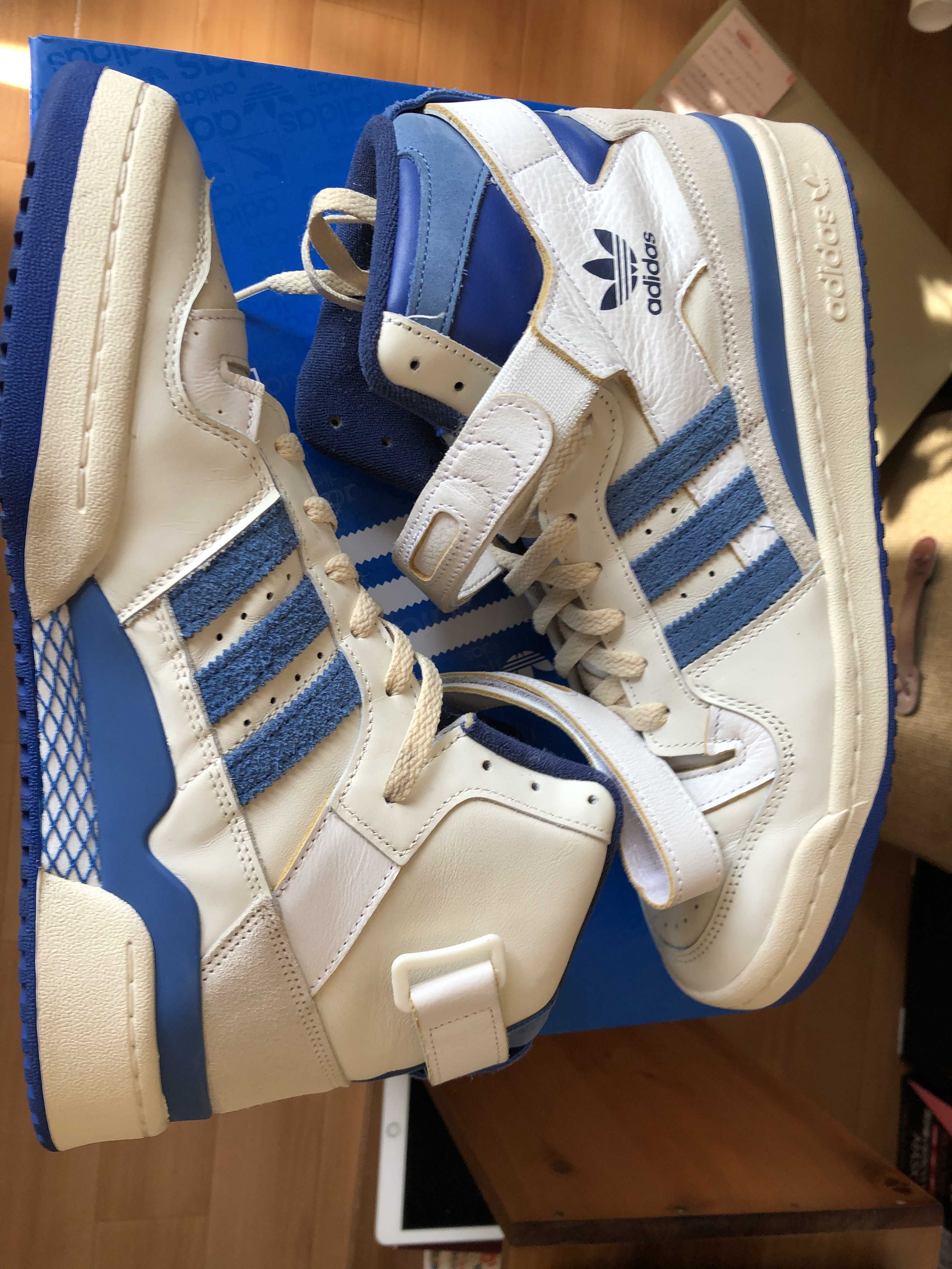 adidas Forum 84 High Blue Thread "Off White-Bright Blue/Footwear White"