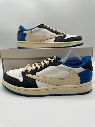 Travis Scott × fragment design × Nike Air Jordan 1 Low OG SP "Military Blue"