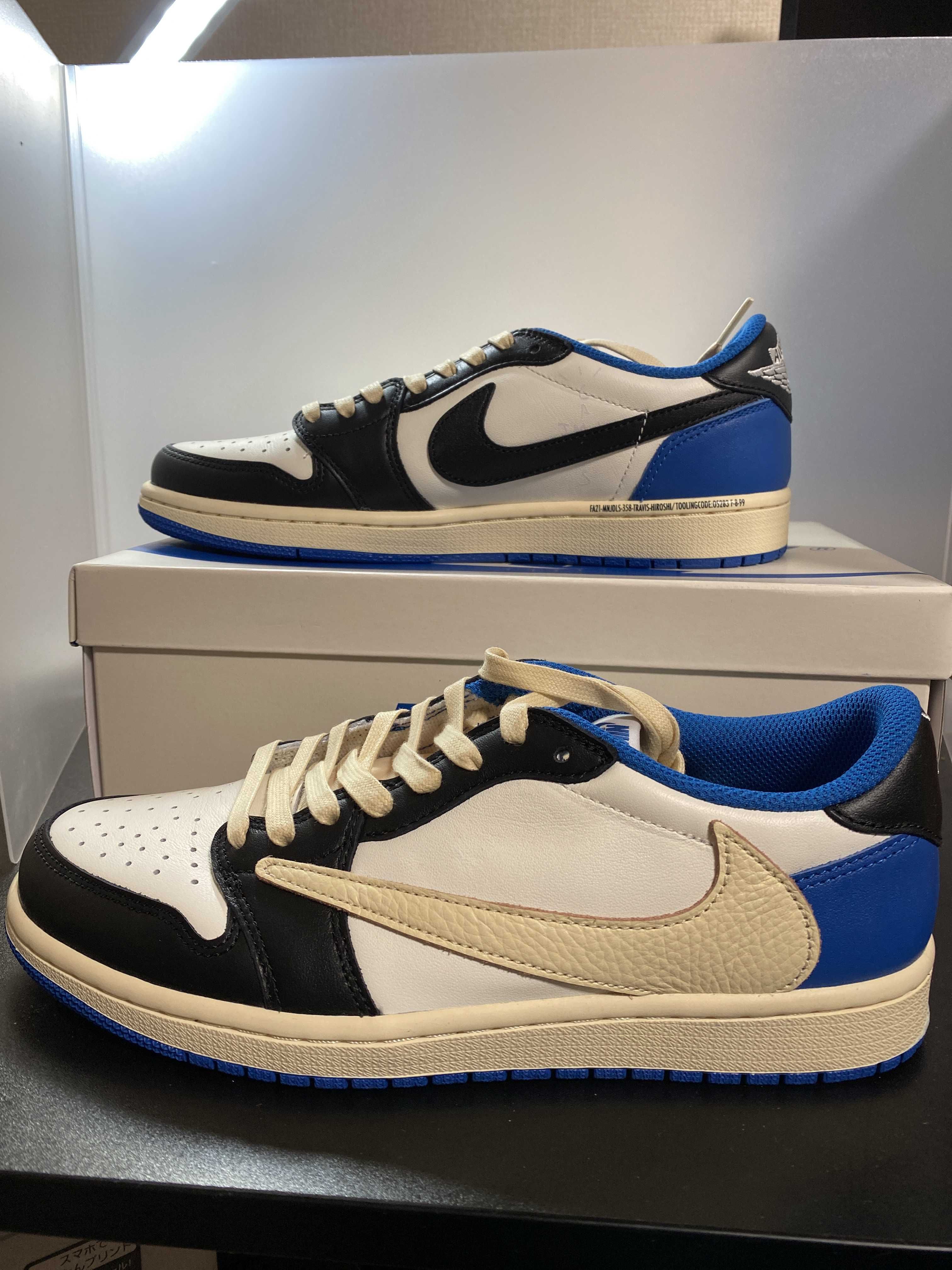 Travis Scott × fragment design × Nike Air Jordan 1 Low OG SP "Military Blue"