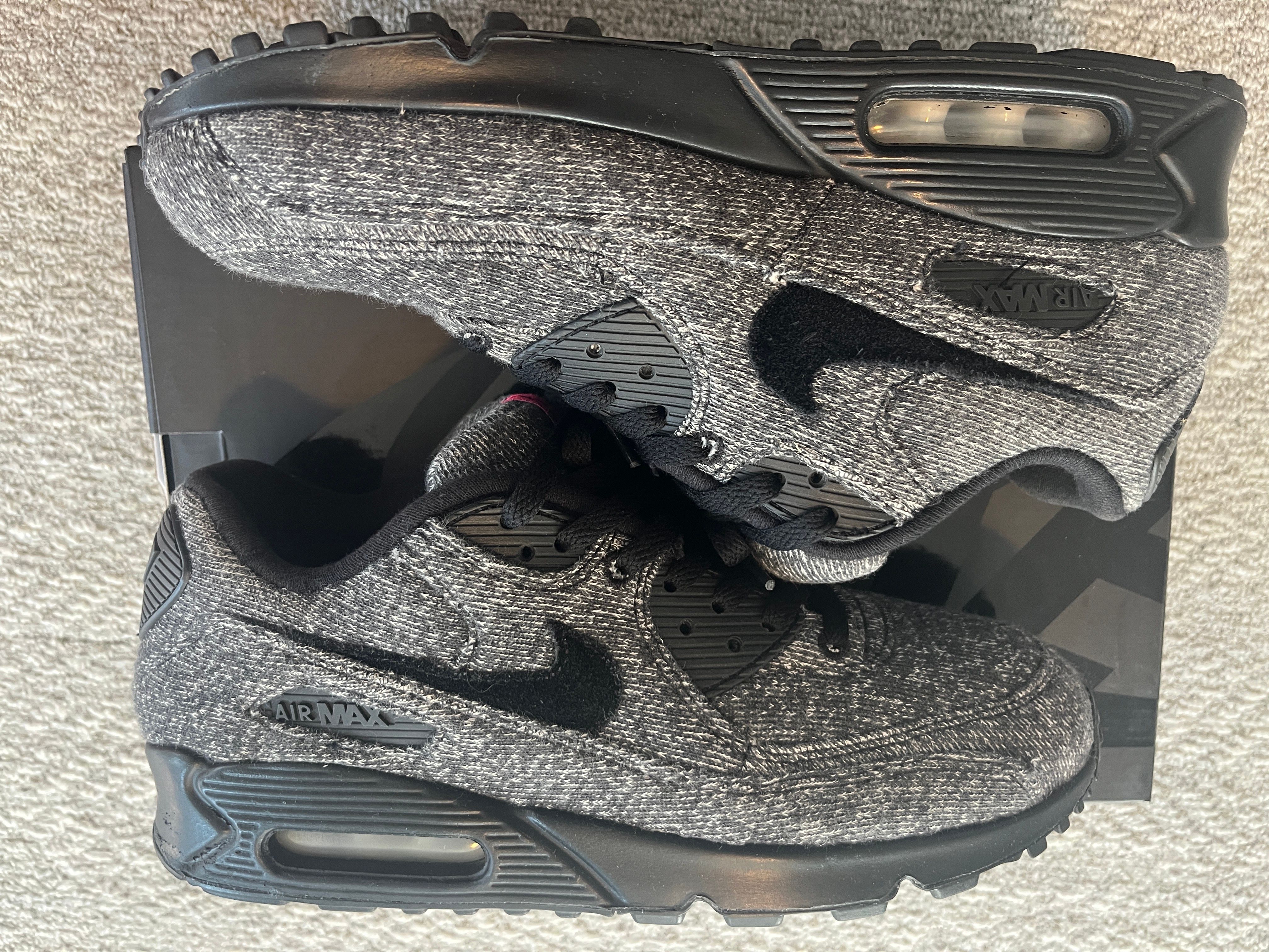 LOOPWHEELER × Nike Air Max 90 "Grey/Black"