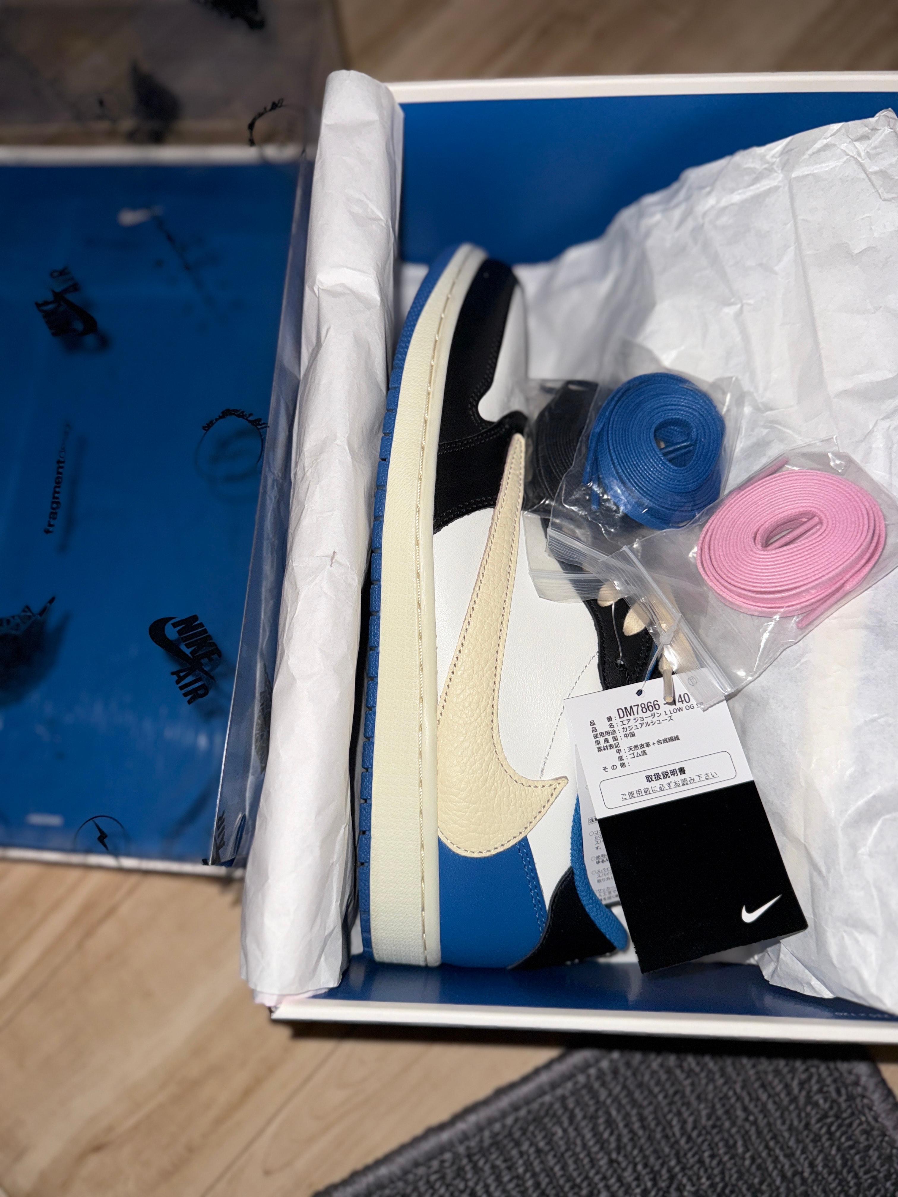 Travis Scott × fragment design × Nike Air Jordan 1 Low OG SP "Military Blue"
