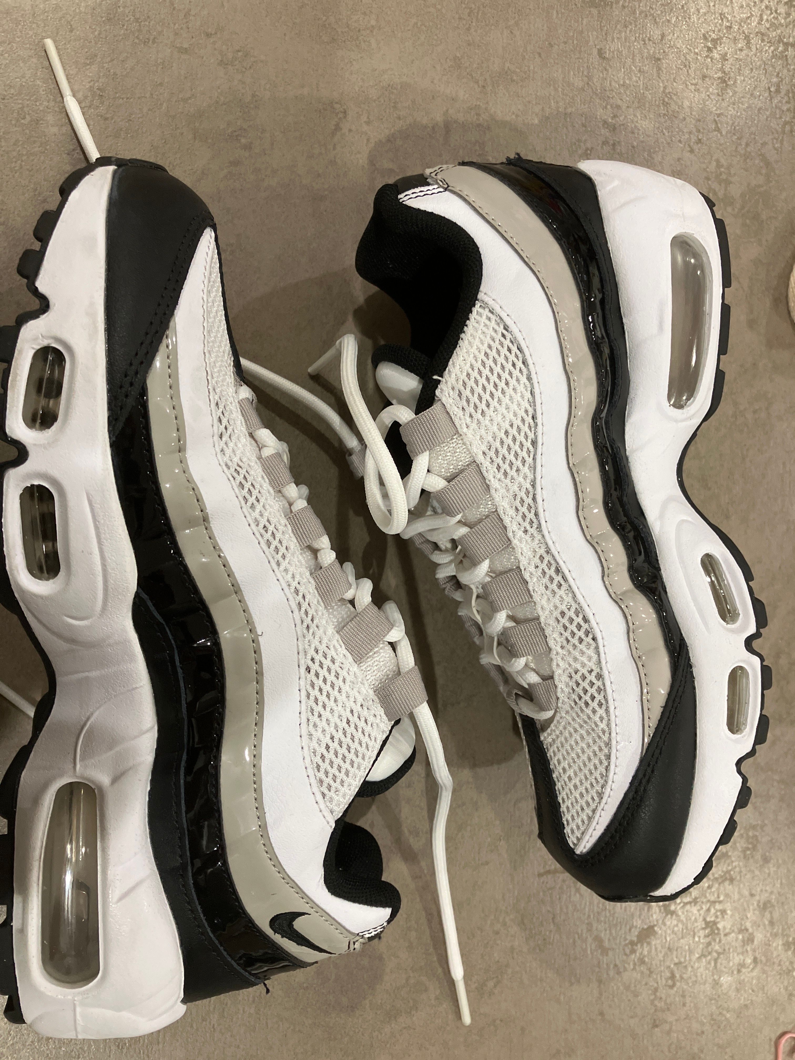 Nike Women's Air Max 95 "White/Bone and Black Patent Leather"