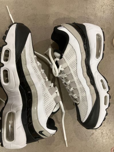 Nike Women's Air Max 95 "White/Bone and Black Patent Leather"