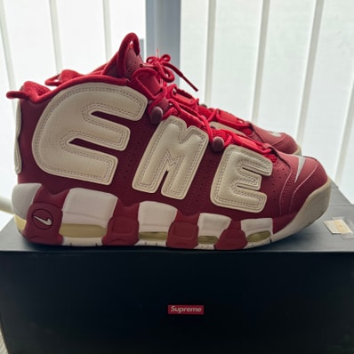 Supreme × Nike Air More Uptempo "White/Red"
