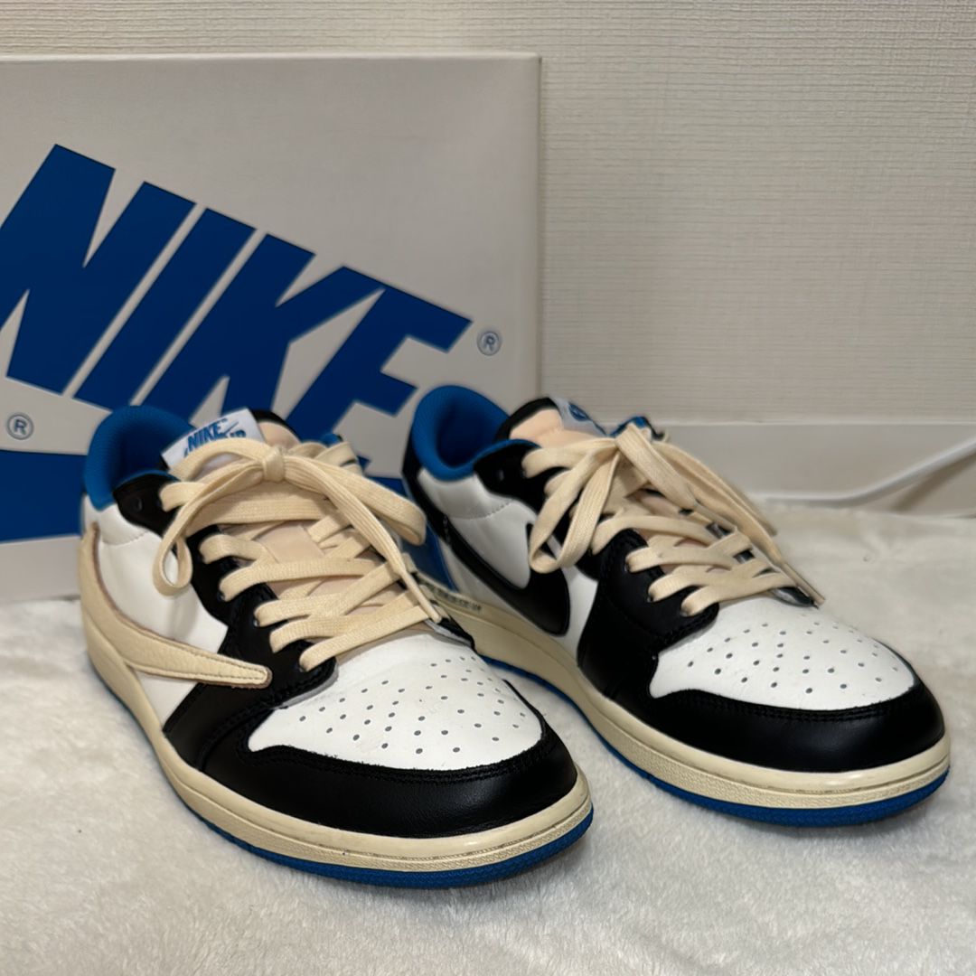 Travis Scott × fragment design × Nike Air Jordan 1 Low OG SP "Military Blue"