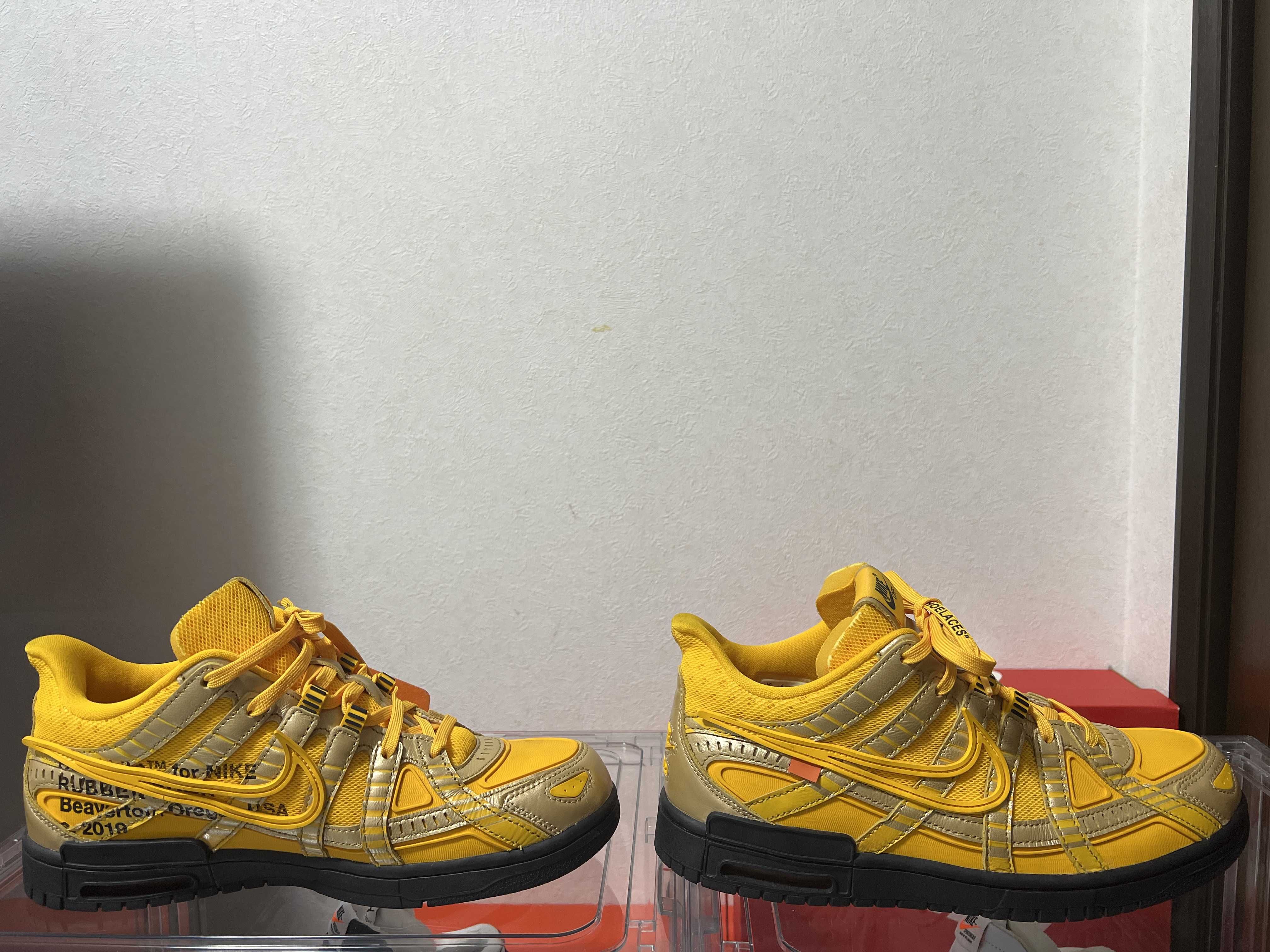 Off-White × Nike Air Rubber Dunk "University Gold"