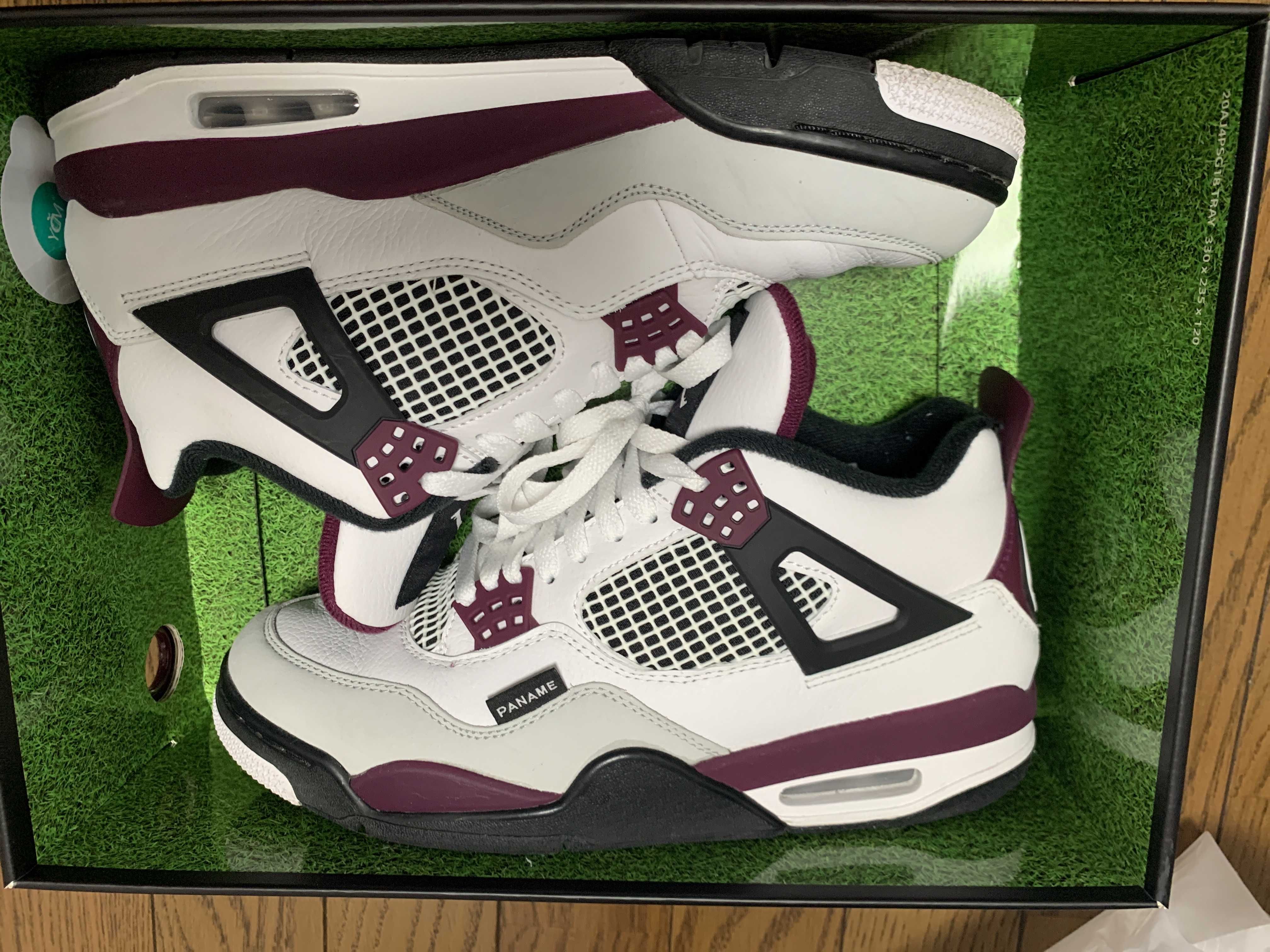 Paris Saint Germain ×Nike Air Jordan 4 Retro "White/Bordeaux/Neutral Gray"