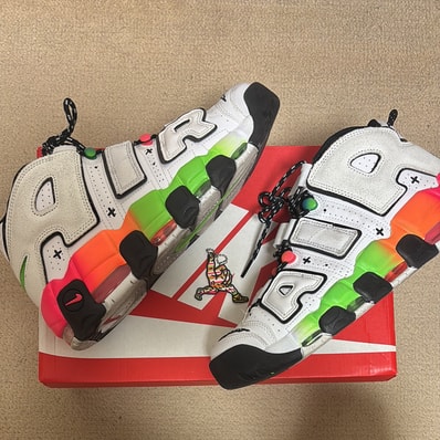 Nike Air More Uptempo 96 Ghost "White/Blue/Orange Green"